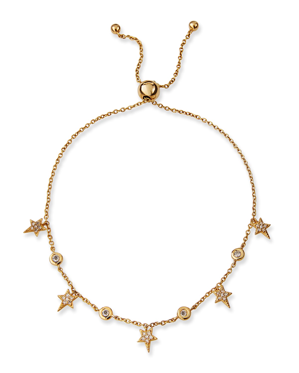 Kastel Jewelry Siren Pave Diamond Stars and Bezel Bracelet