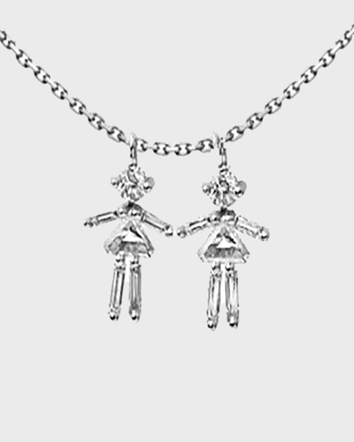 LITTLE ONES PARIS Two Girls Diamond Necklace