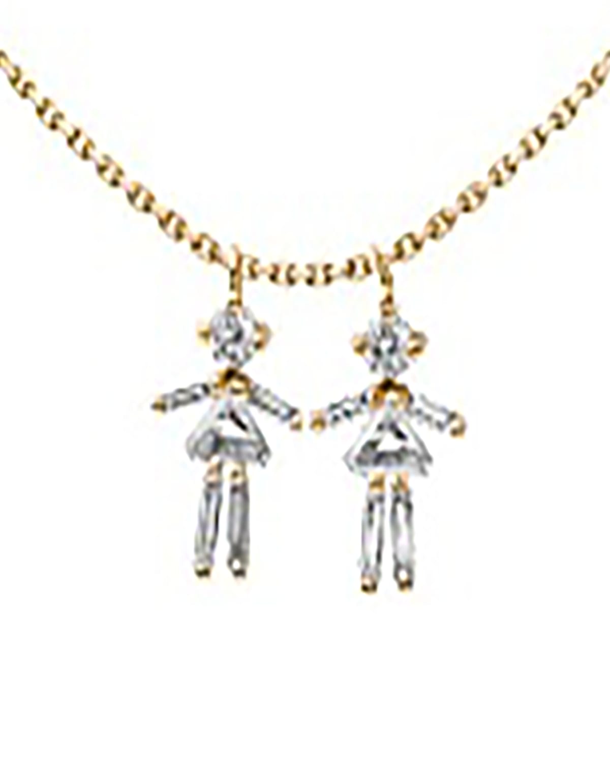 LITTLE ONES PARIS Two Girls Diamond Necklace