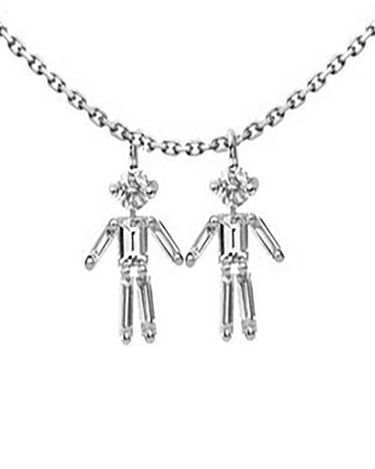 LITTLE ONES PARIS Two Boys Diamond Necklace