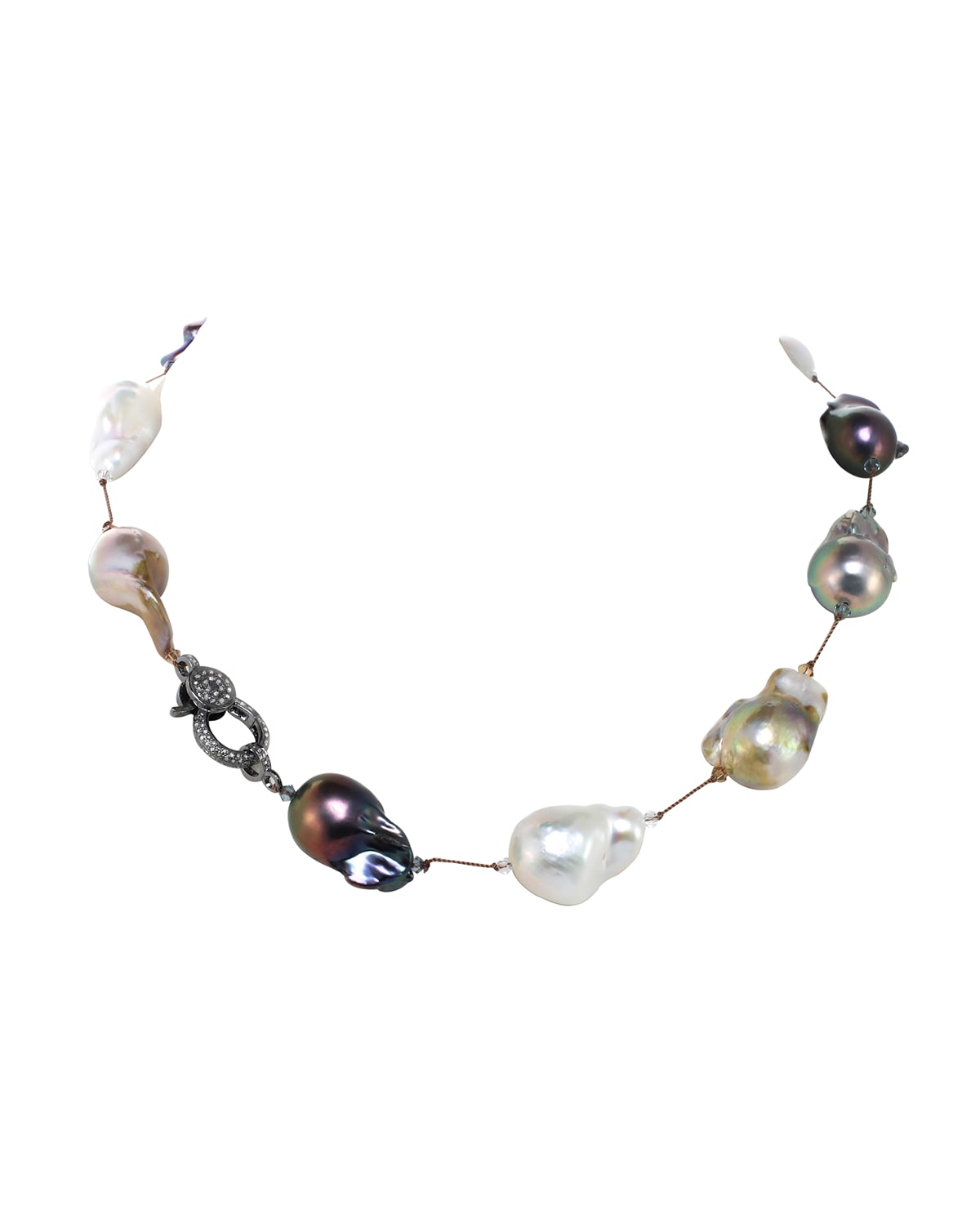 Margo Morrison Baroque Pearl Necklace with Diamond Clasp