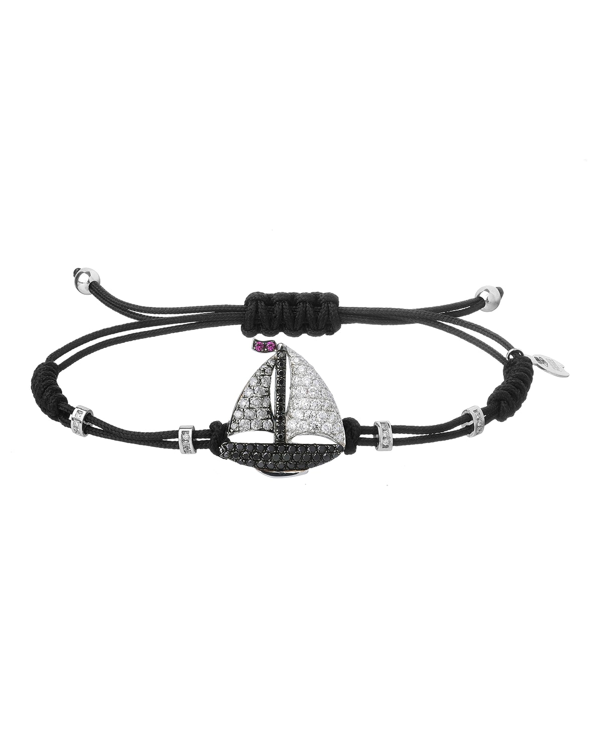 Sailboat Multi-Diamond Pull-Cord Bracelet