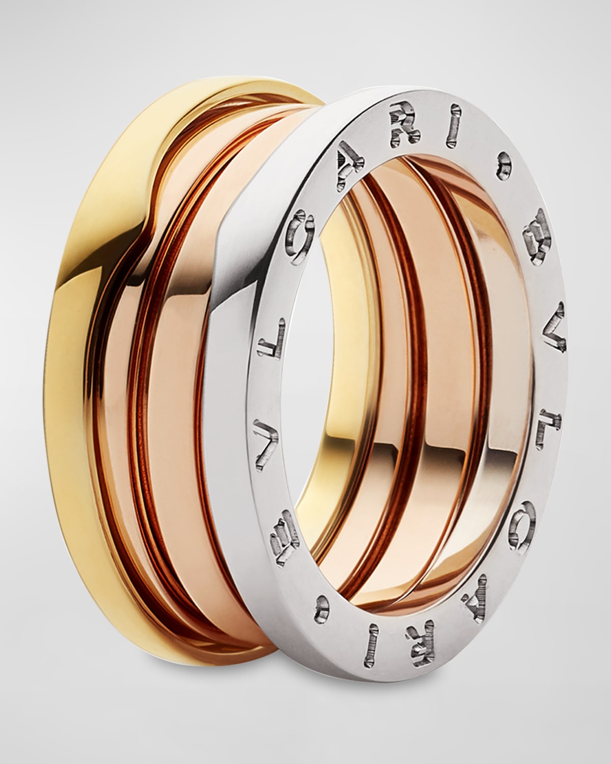 Bvlgari B.zero1 18k Tricolor Gold Band Ring ModeSens