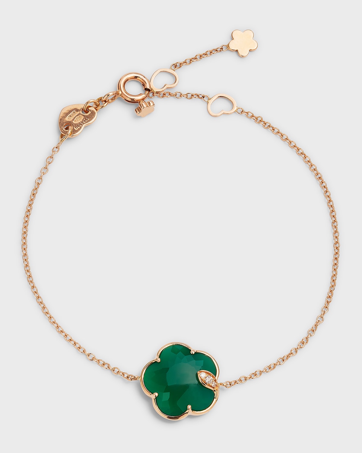 Pasquale Bruni Women's Petit Joli 18k Rose Gold, Green Agate, & Diamond Flower Charm Bracelet