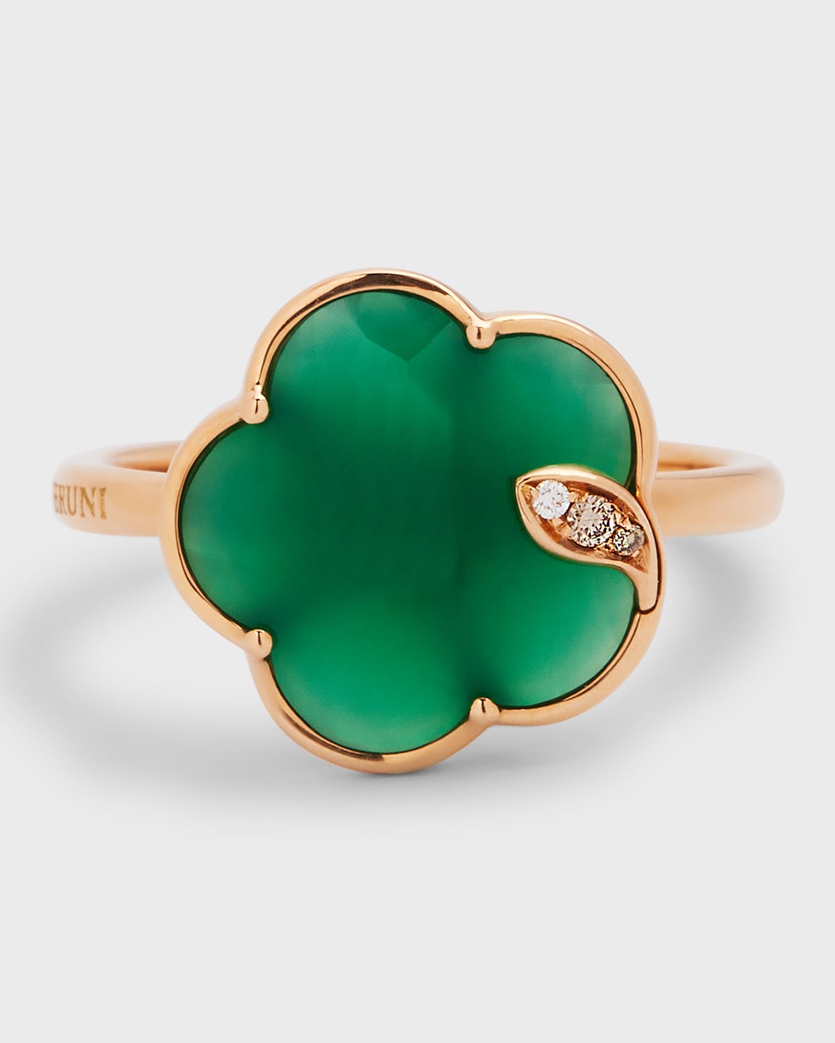 Pasquale Bruni Women's Petit Joli 18k Rose Gold, Green Agate & 0.04 Tcw Diamond Flower Ring