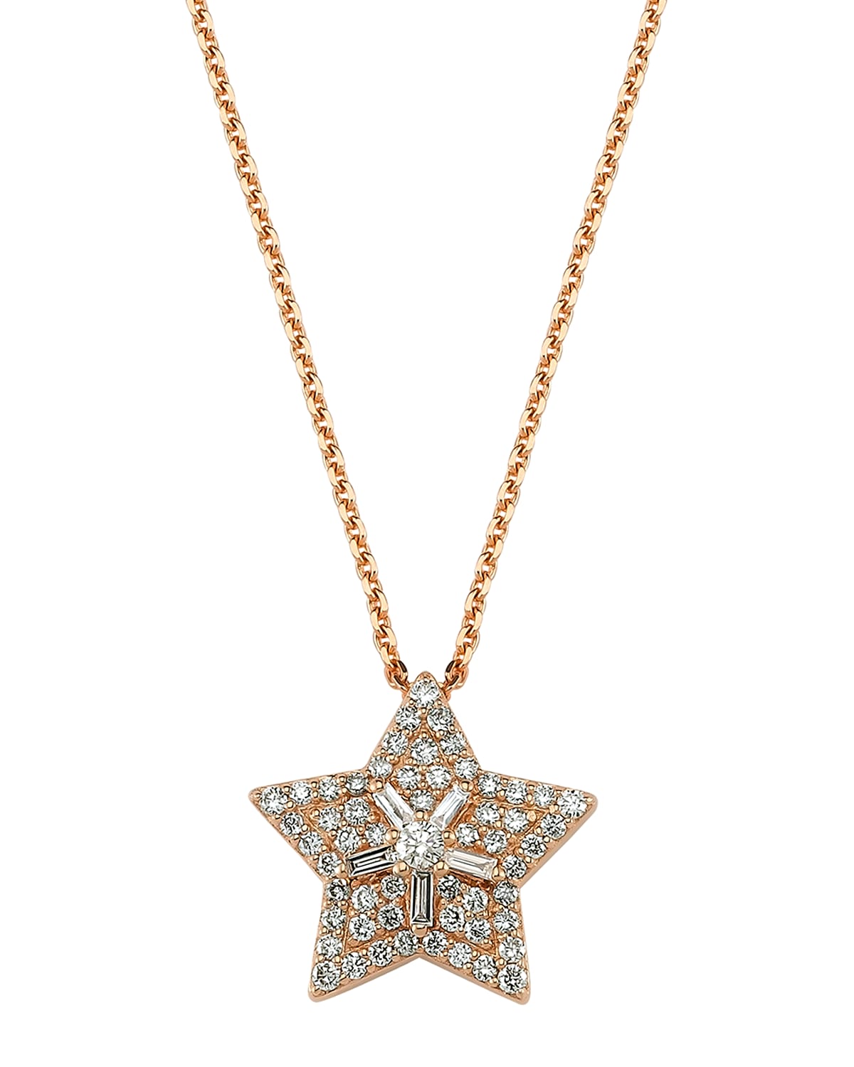 BeeGoddess 14k Rose Gold Diamond Sirius Necklace