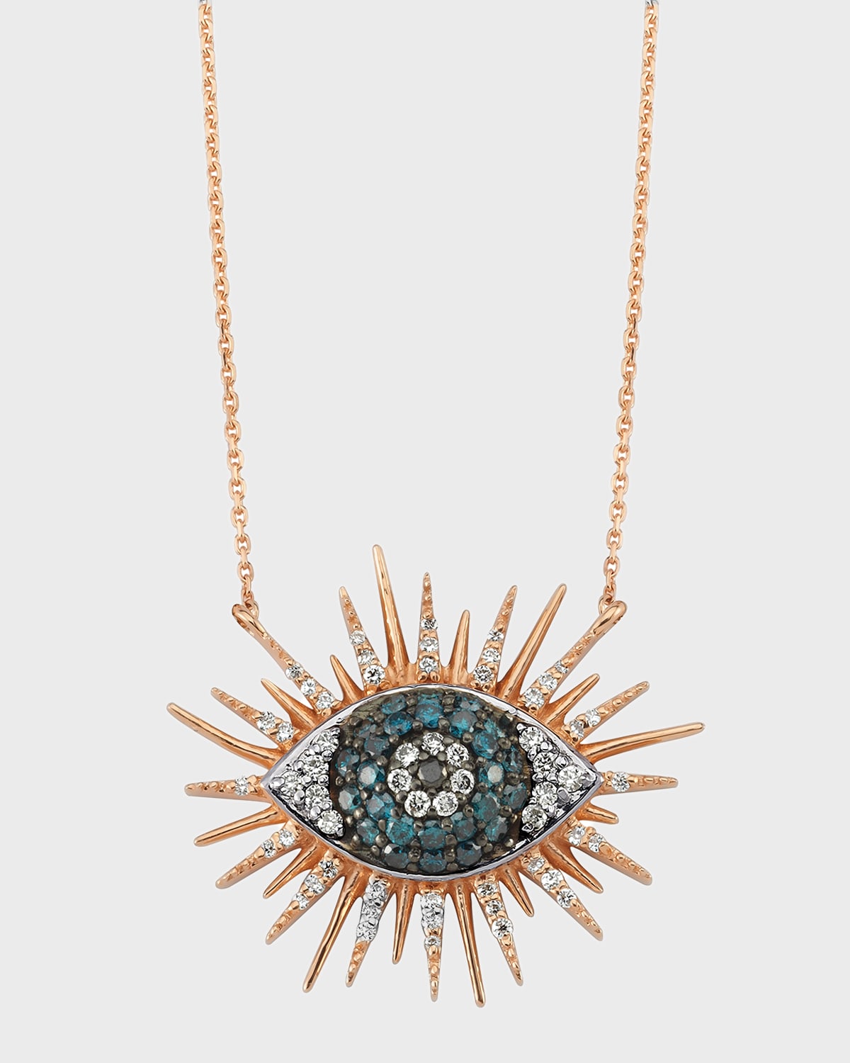 14k Rose Gold Eye Light Multi-Diamond Necklace
