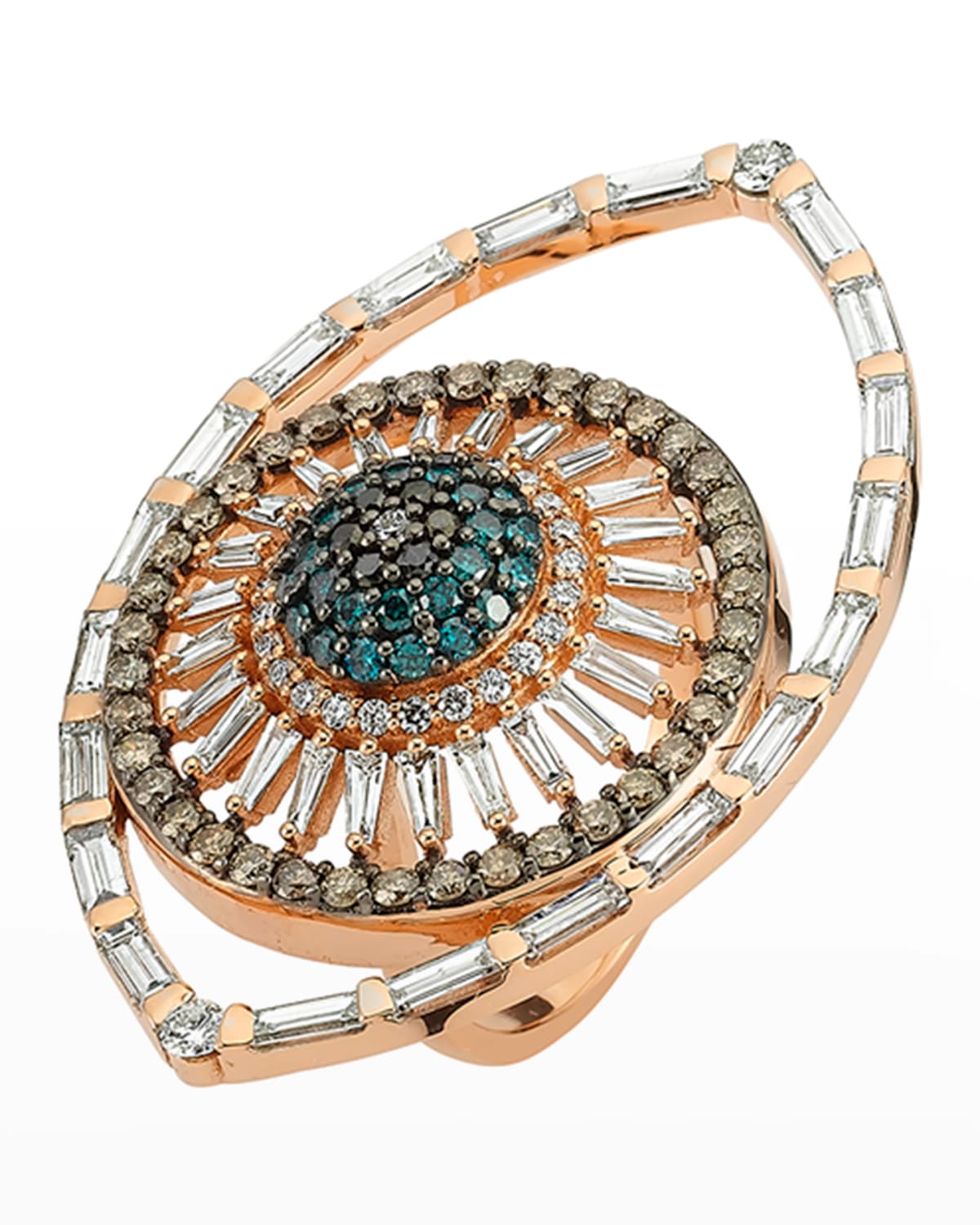 14k Rose Gold Eye Light Diamond Ring