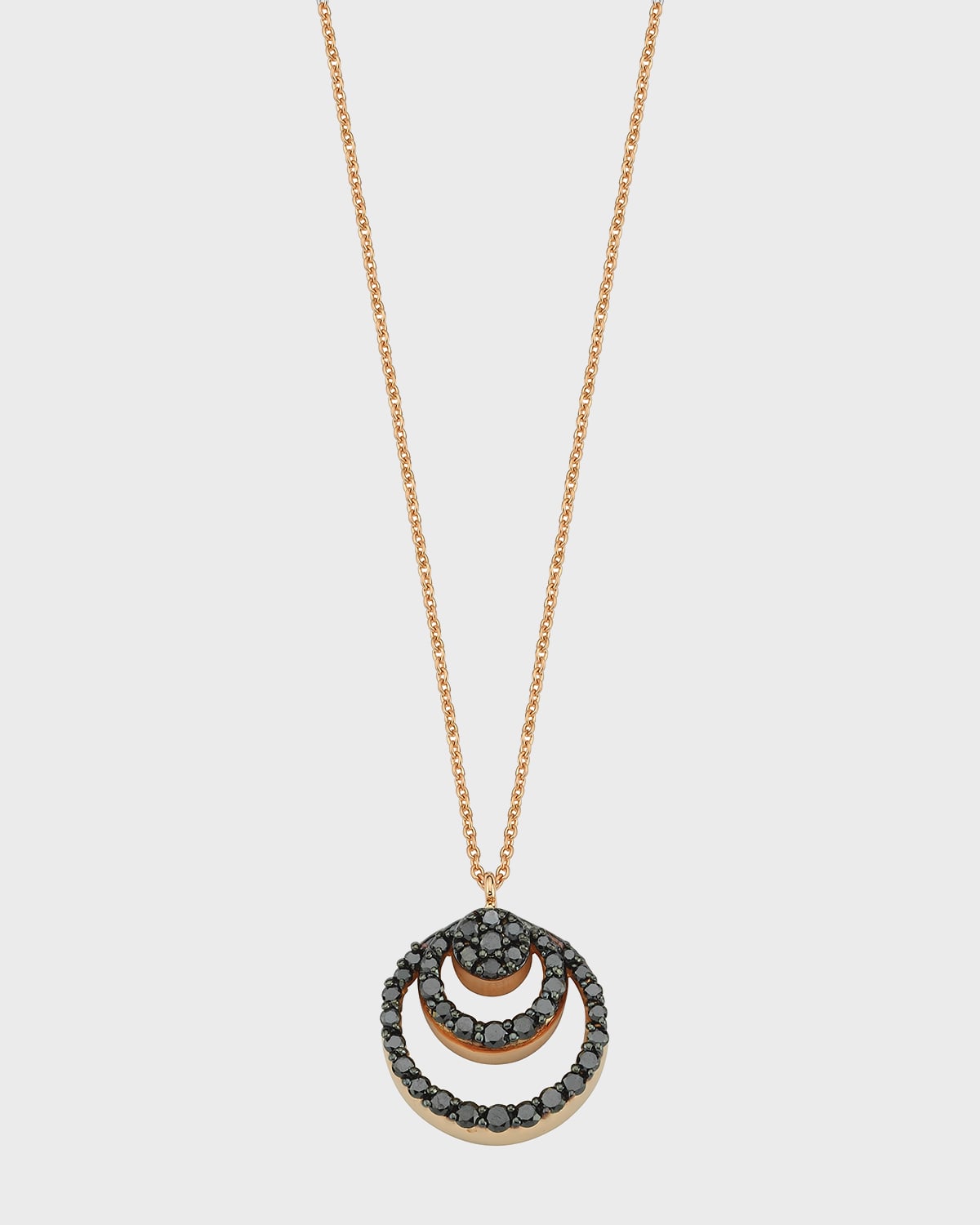 BeeGoddess 14k Rose Gold Chintamani Black Diamond Pendant Necklace