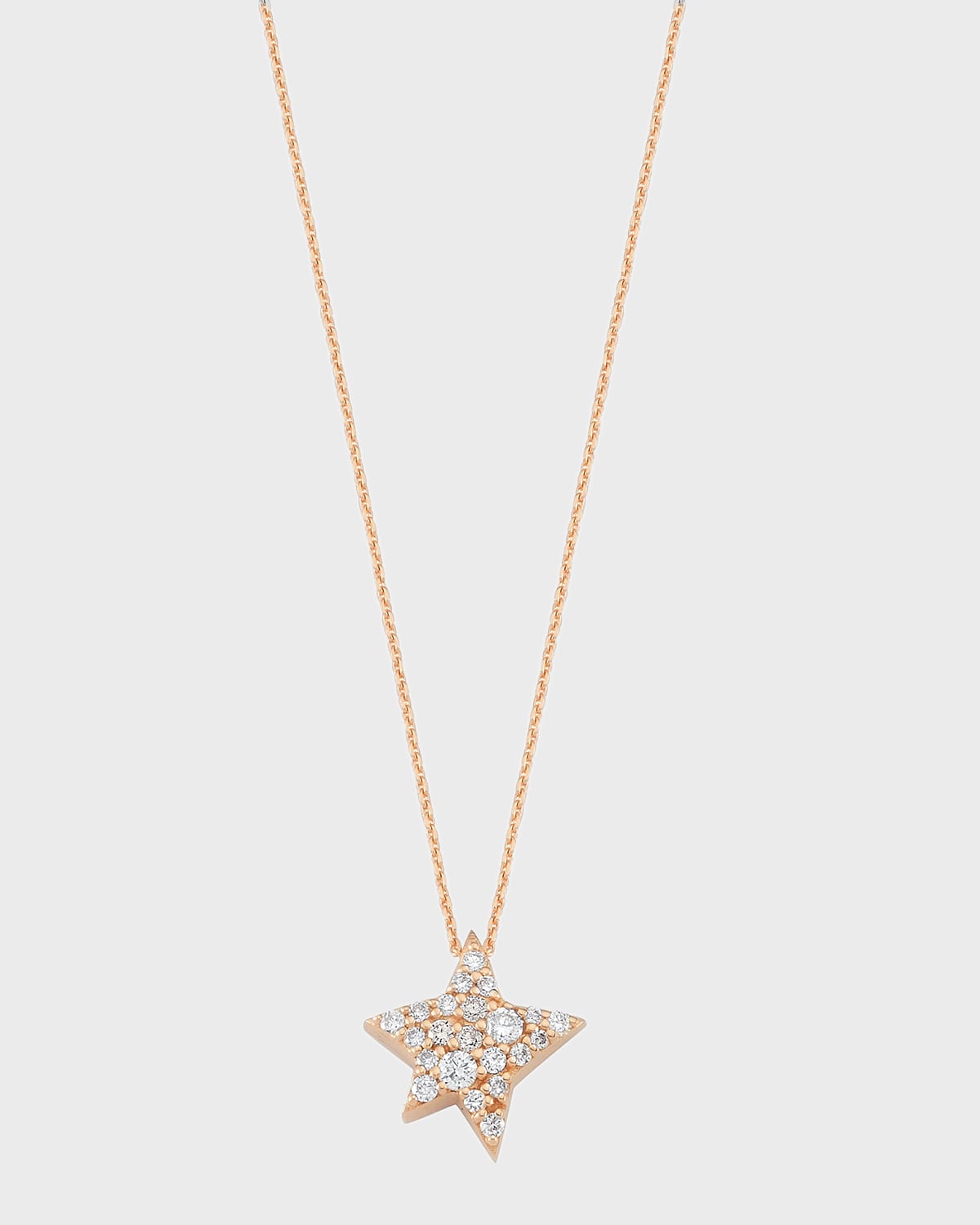 BeeGoddess 14k Rose Gold Sirius Diamond Star Pendant Necklace