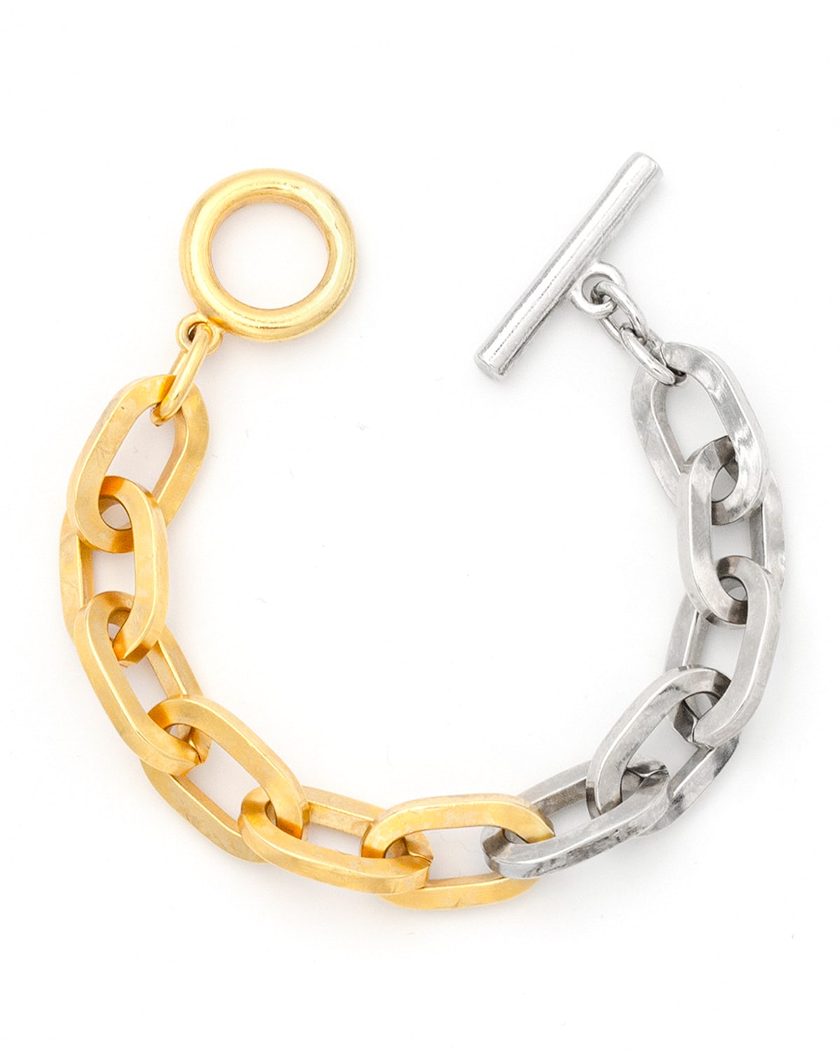 Two-Tone Link Bracelet, 0.5"W