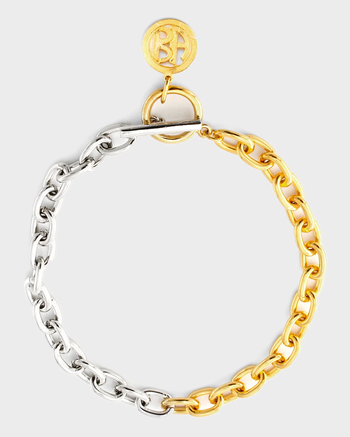 Two-Tone Link Bracelet, 7"L