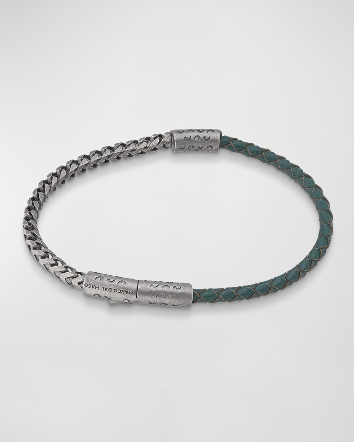 Marco Dal Maso Men's Lash Sterling Silver & Leather Bracelet