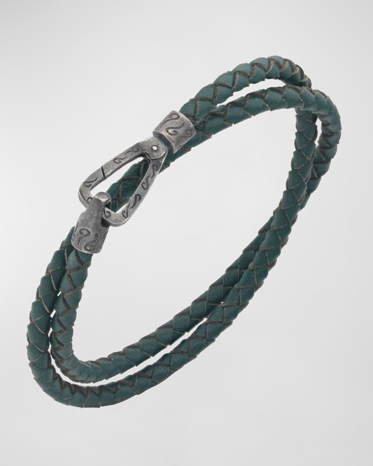 Marco Dal Maso Men's Lash Braided Leather Double-Wrap Bracelet