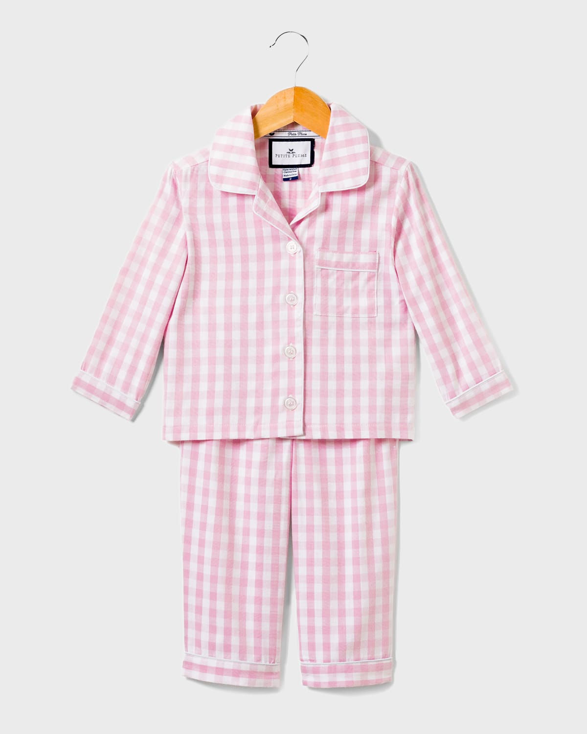 Shop Petite Plume Kid's Gingham 2-piece Pajama Set In Pink