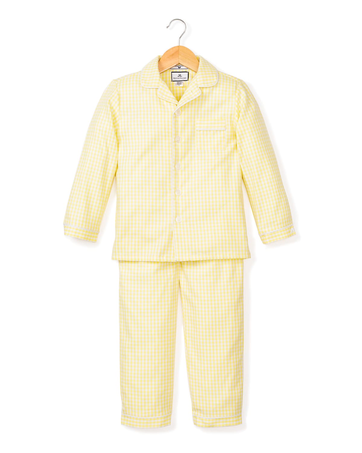 Petite Plume Kid's Gingham 2-piece Pajama Set In Yellow