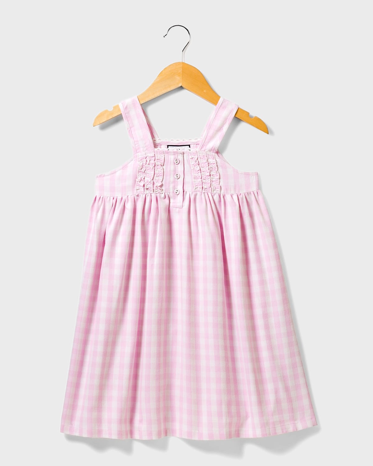Shop Petite Plume Kid's Charlotte Gingham Ruffle Sleeveless Nightgown In Pink