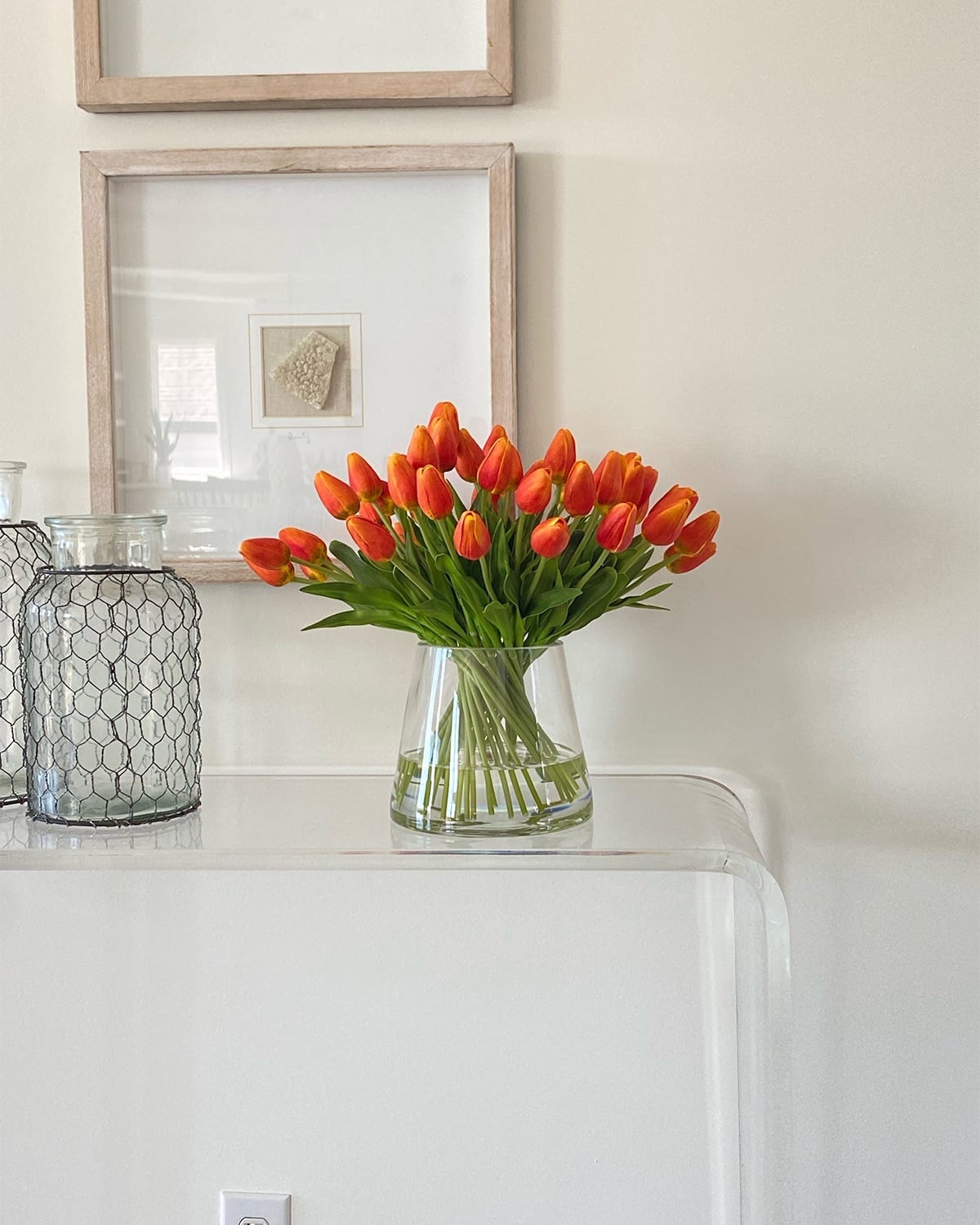 Winward Home Tulips In Vase In Orange