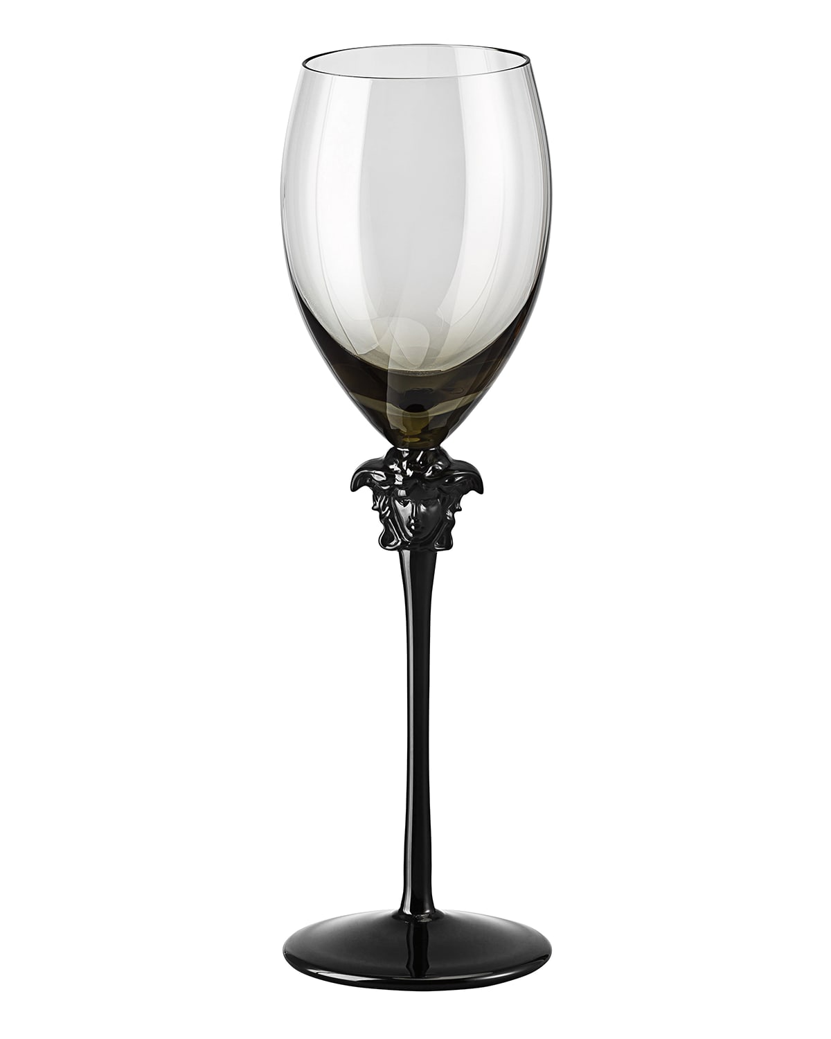 Shop Versace Medusa Lumiere Haze White Wine Glass In Smoke