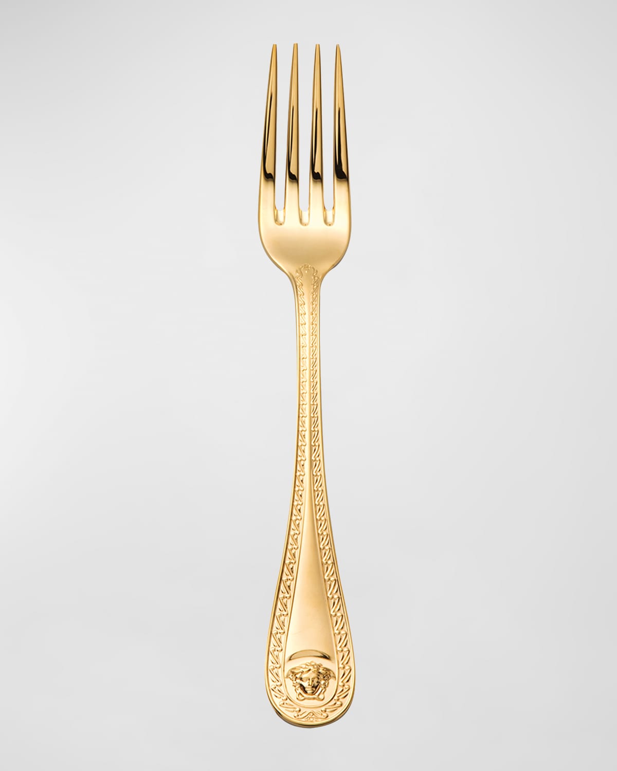 Versace Medusa Gold-plated Salad/dessert Fork In Gold