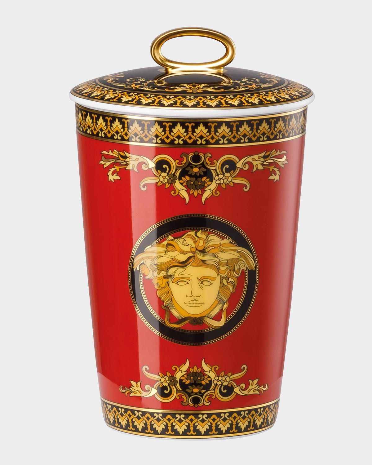 Versace Medusa Red Porcelain Scented Votive In Multi