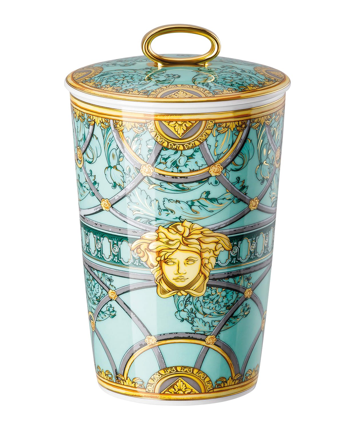 Shop Versace Scala Palazzo Verde Scented Votive With Lid In Multi