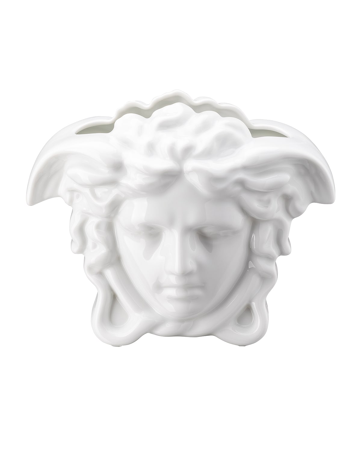 Versace Medusa Grande 8.3" Vase, White In White