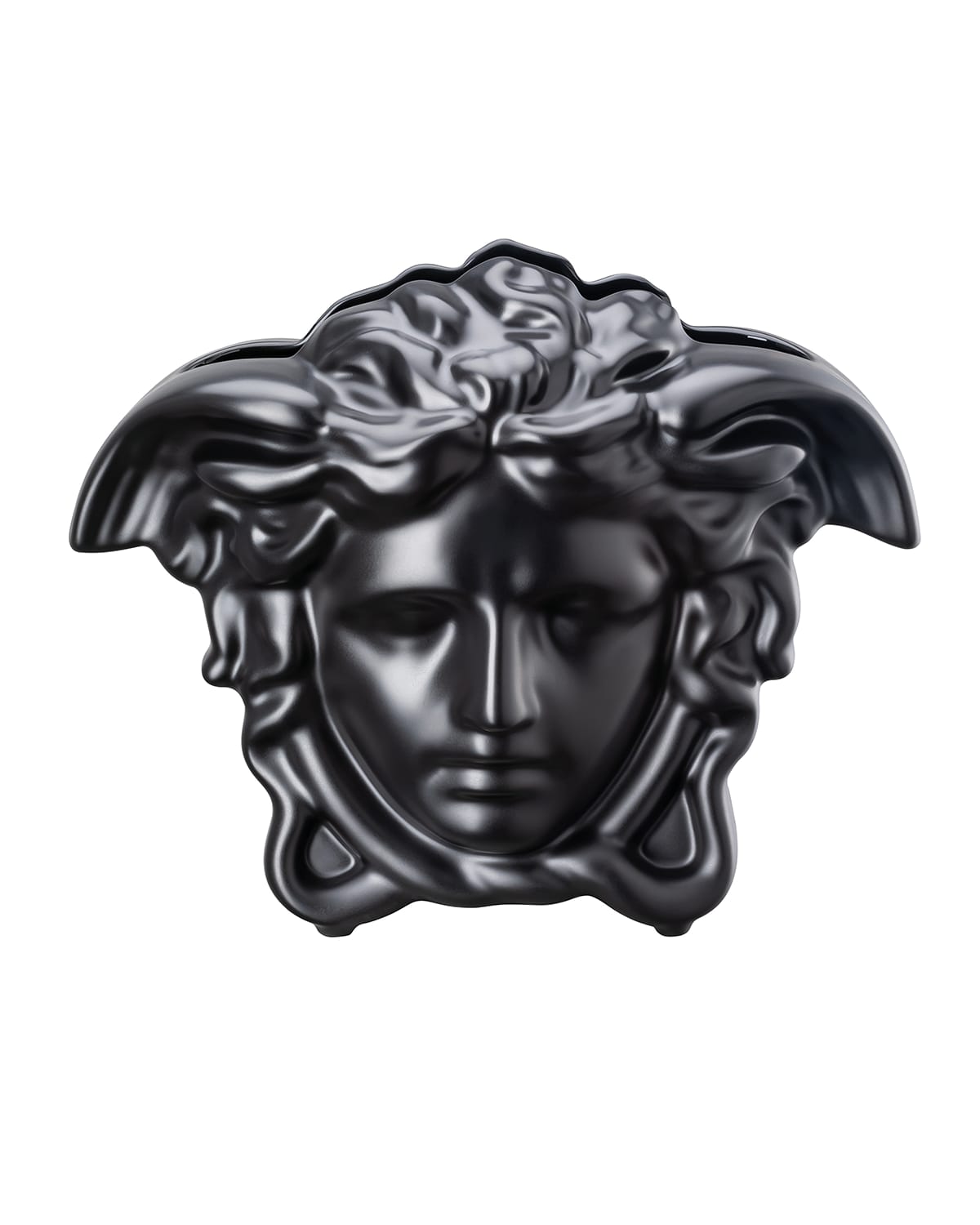 Versace Medusa Grande 8.3" Vase, Black In Black