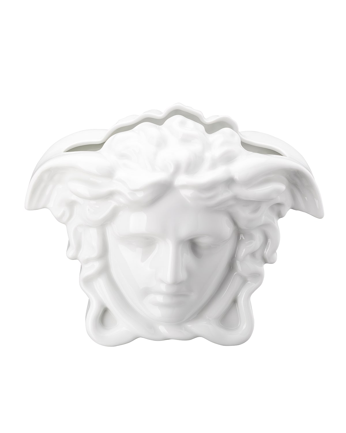 Versace Medusa Grande 8.3" Vase, White In White