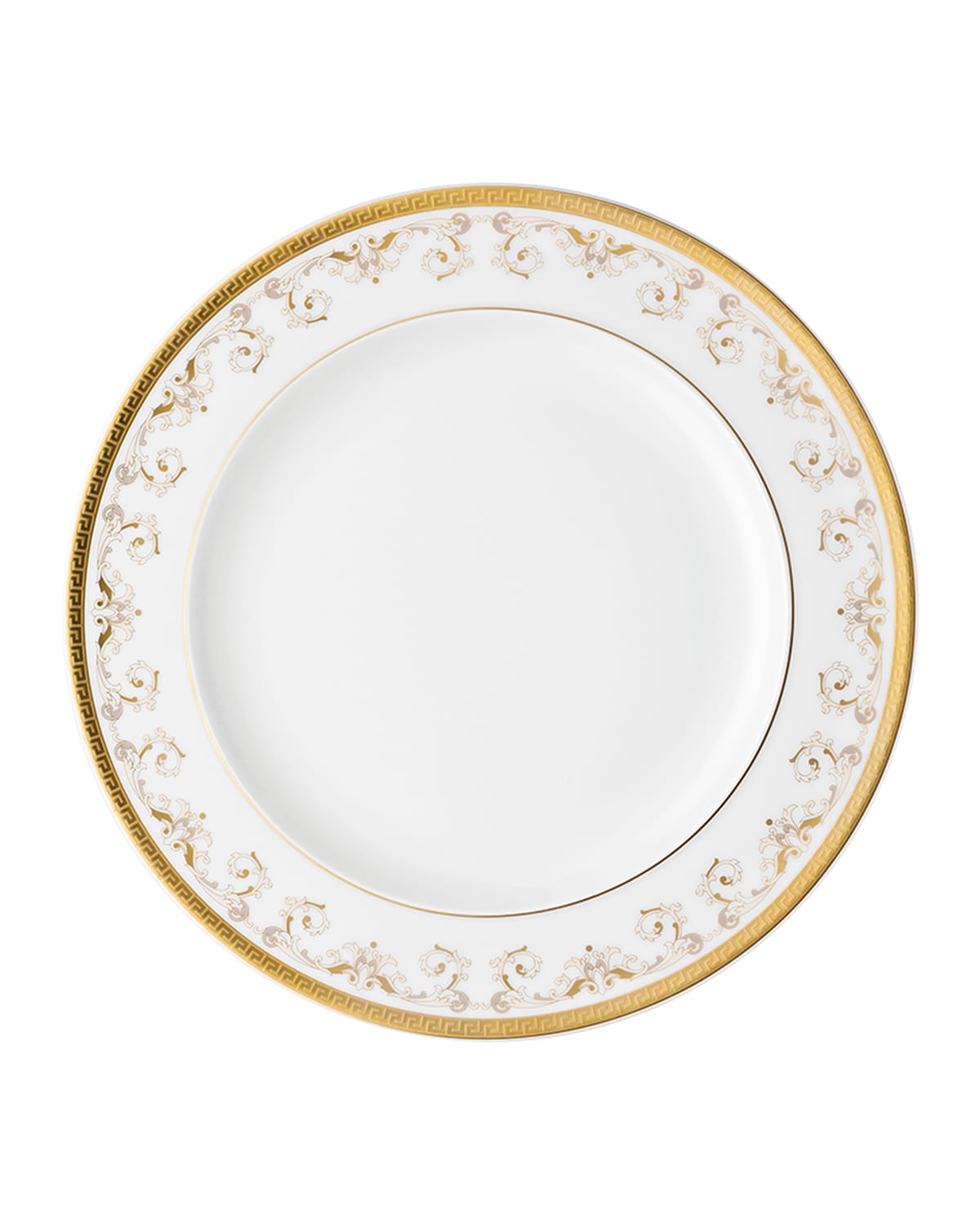 Shop Versace Medusa Gala Gold Dinner Plate In White And Gold