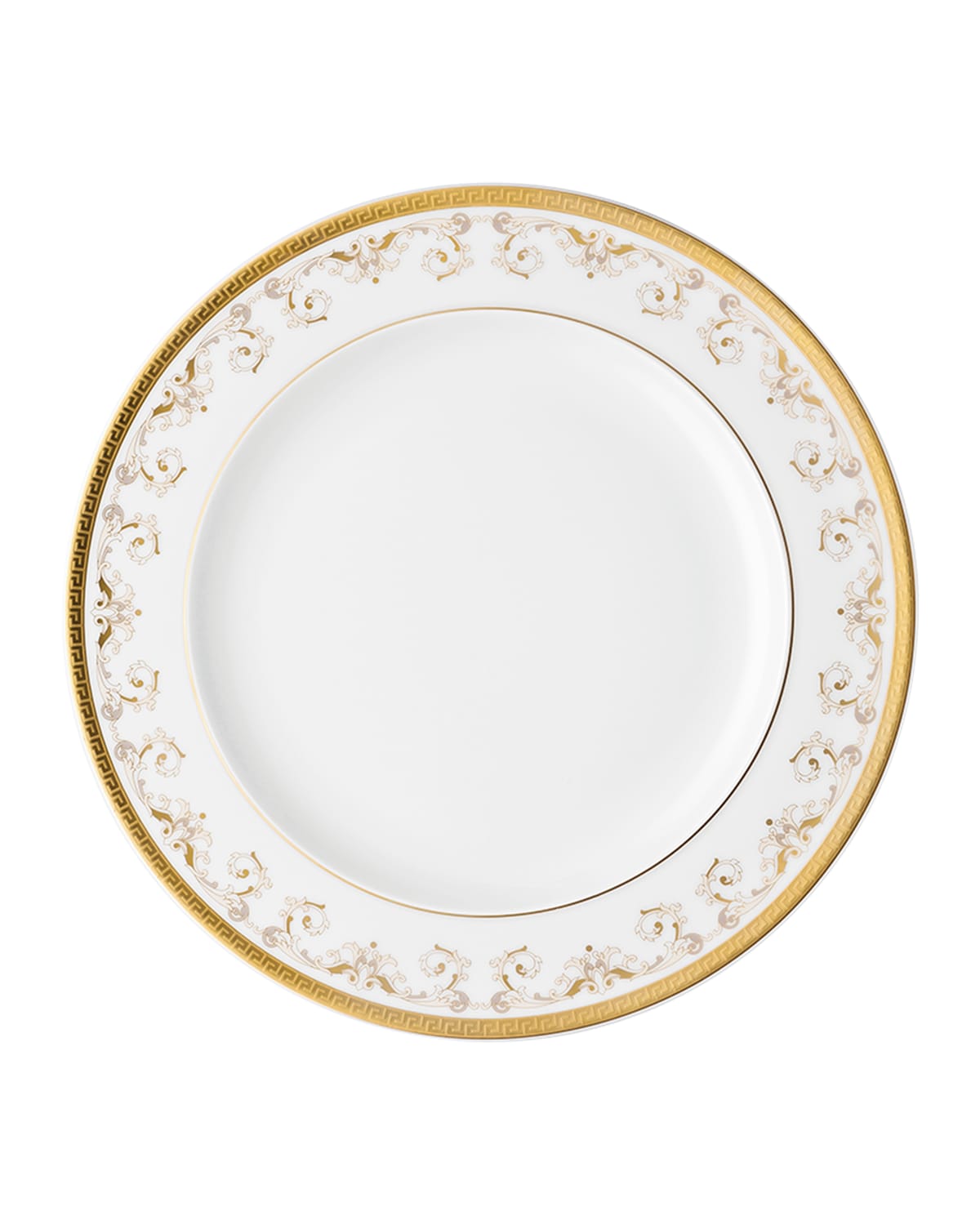 Versace Medusa Gala Gold Dinner Plate In White And Gold