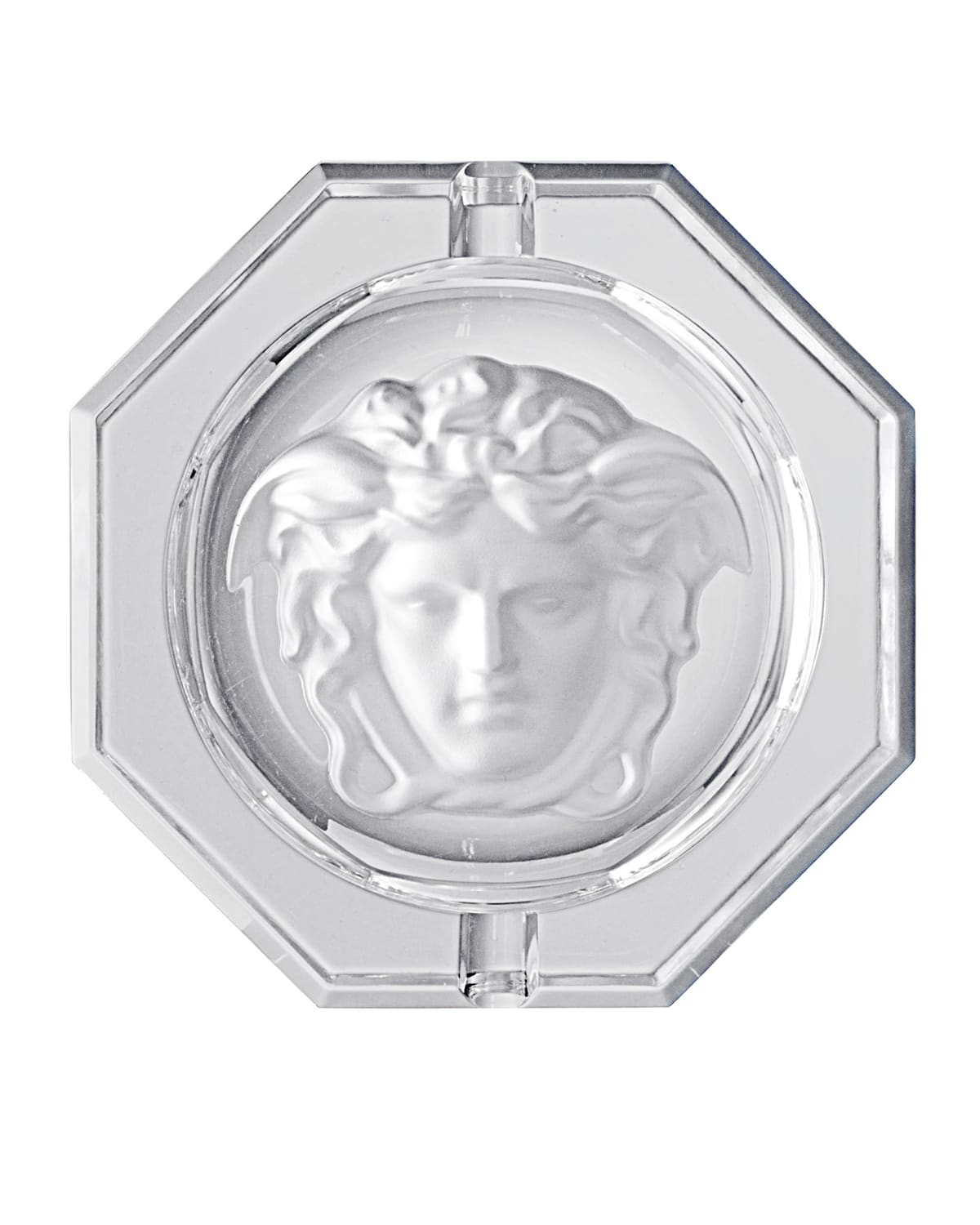 Shop Versace Medusa Lumiere 5" Ashtray In Clear