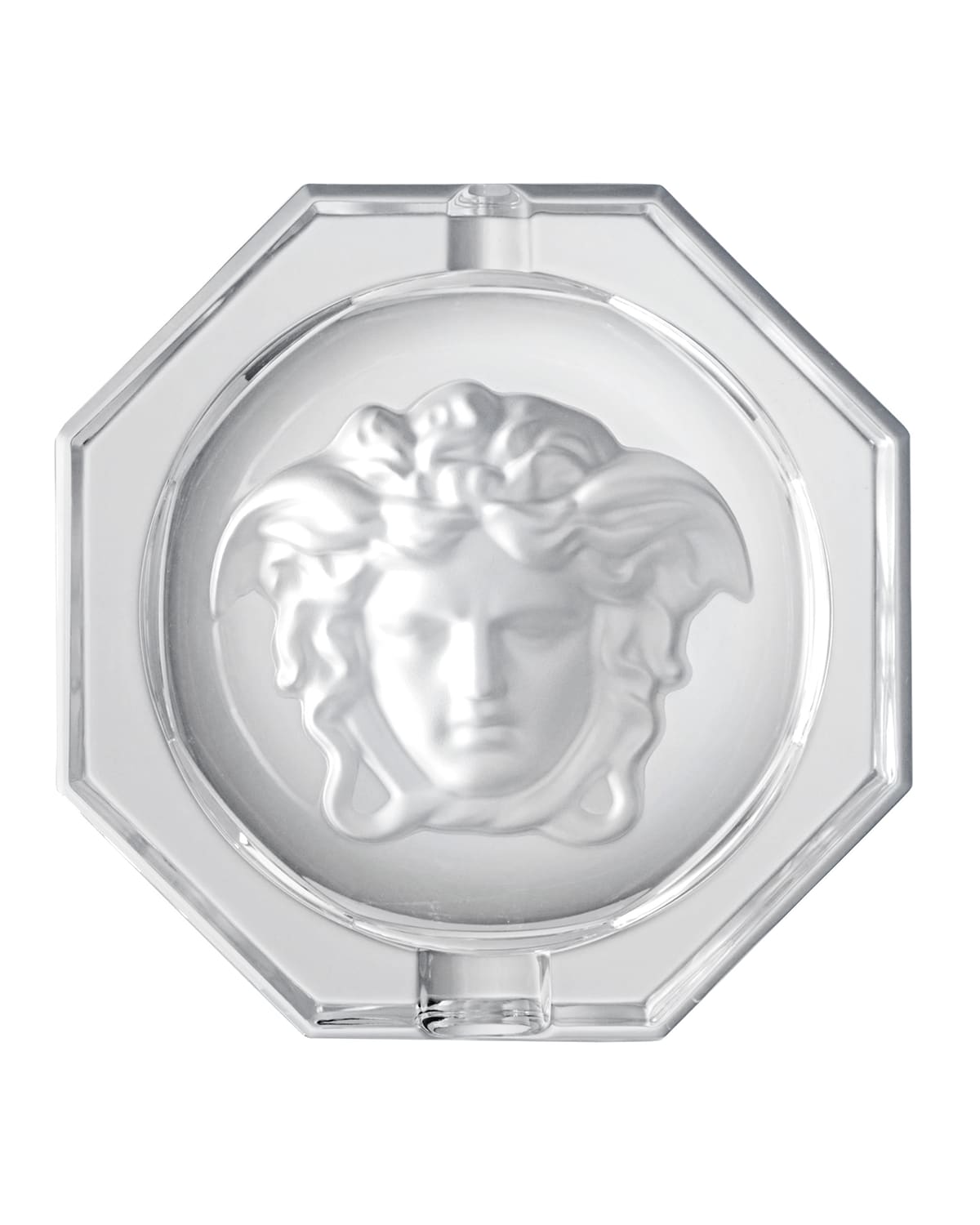 Shop Versace Medusa Lumiere 6.3" Ashtray In Clear