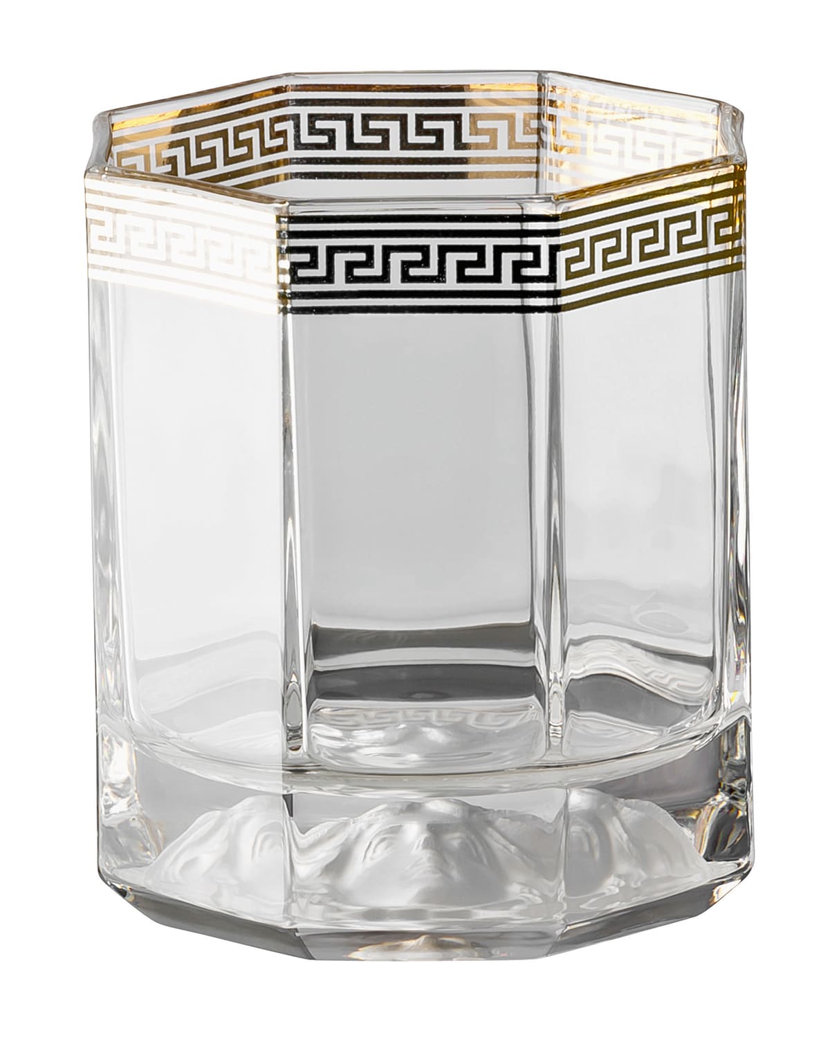 Shop Versace Medusa D'or Whiskey Double Old-fashioned Glasses, Set Of 2 In Clear