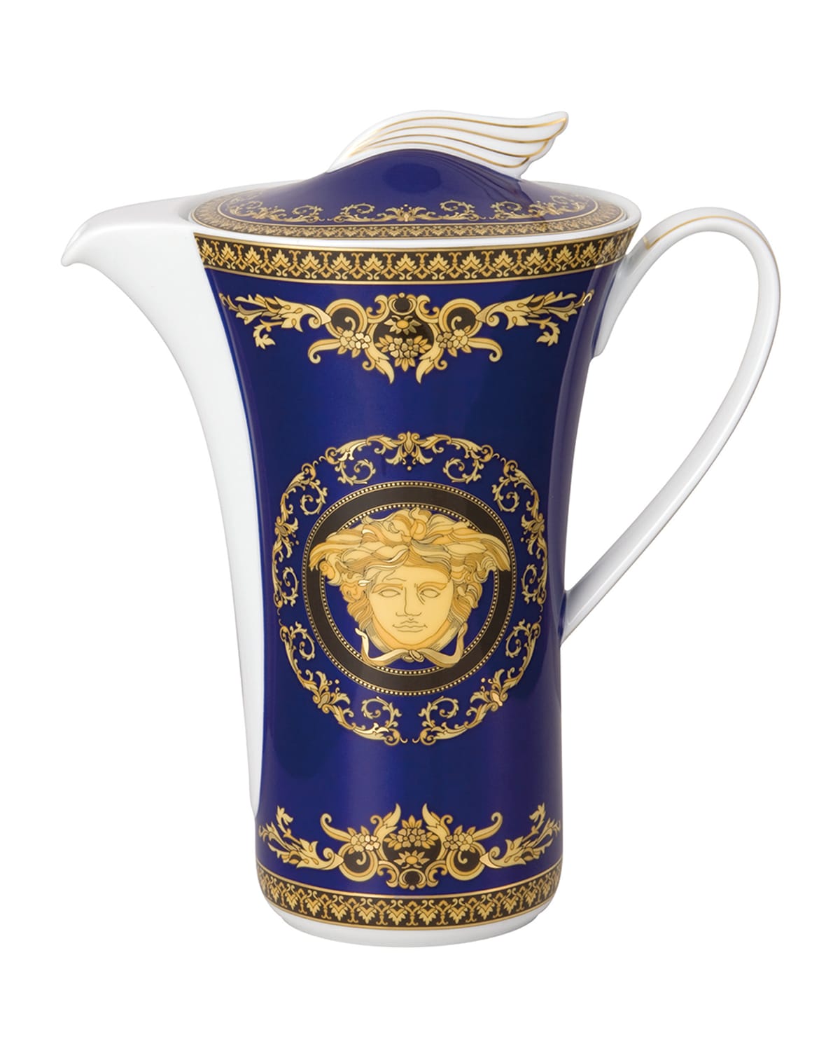 Versace Medusa Blue Coffee Pot In Blue