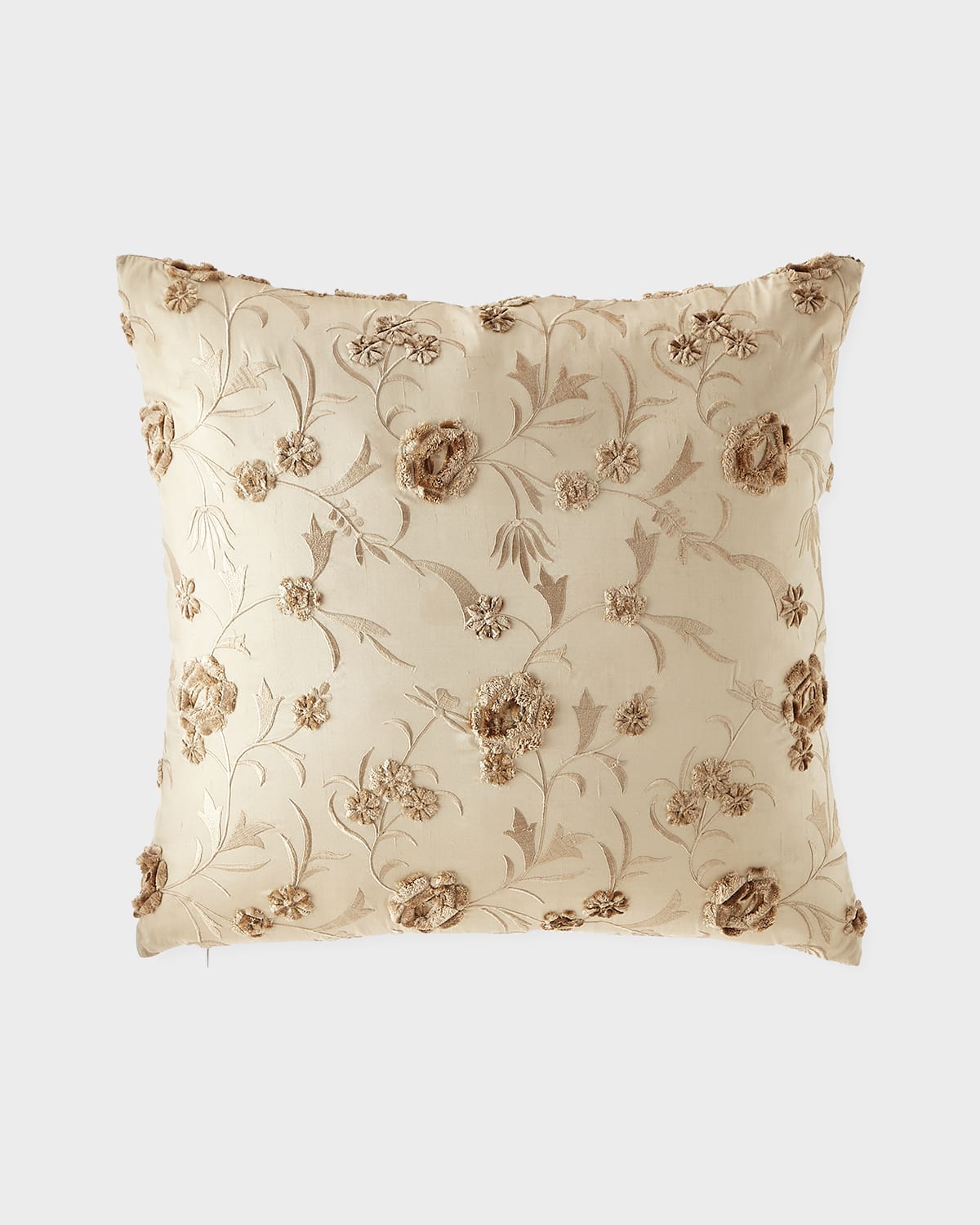 Austin Horn Collection Cantori Silk 17" Pillow In Neutral