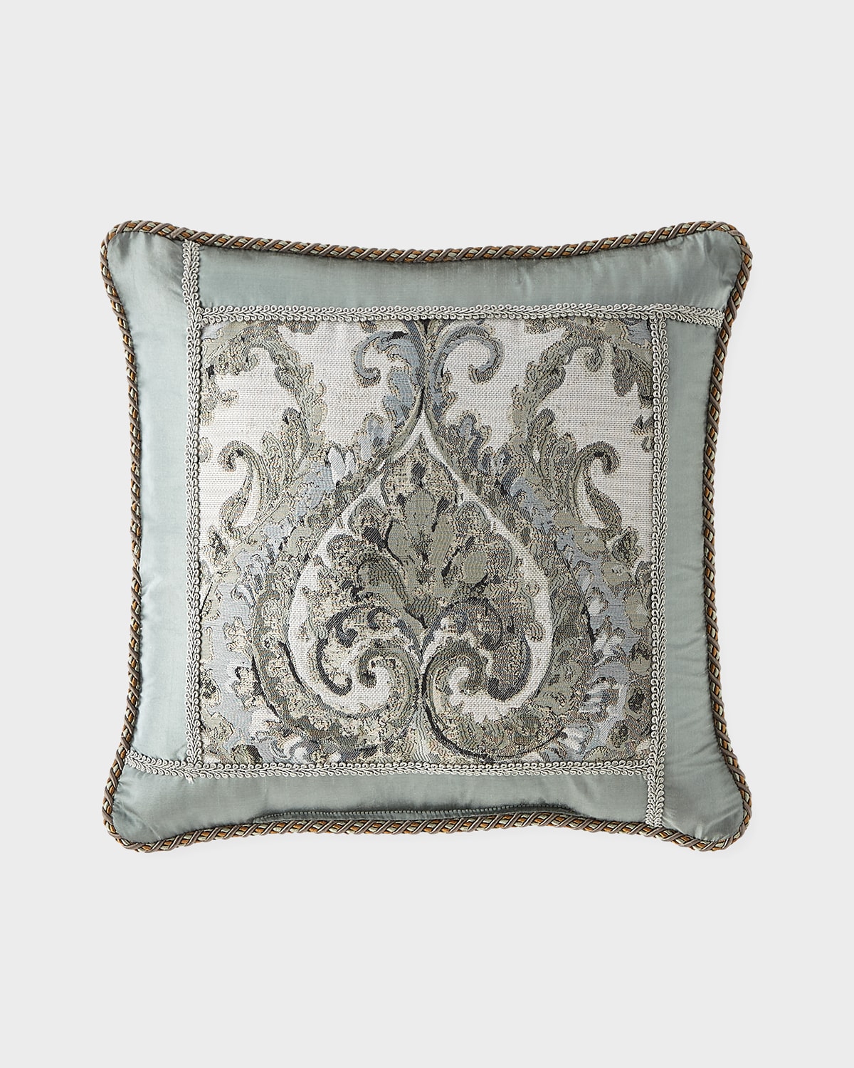 Austin Horn Collection Ainsley Framed 19" Pillow In Nile Blue