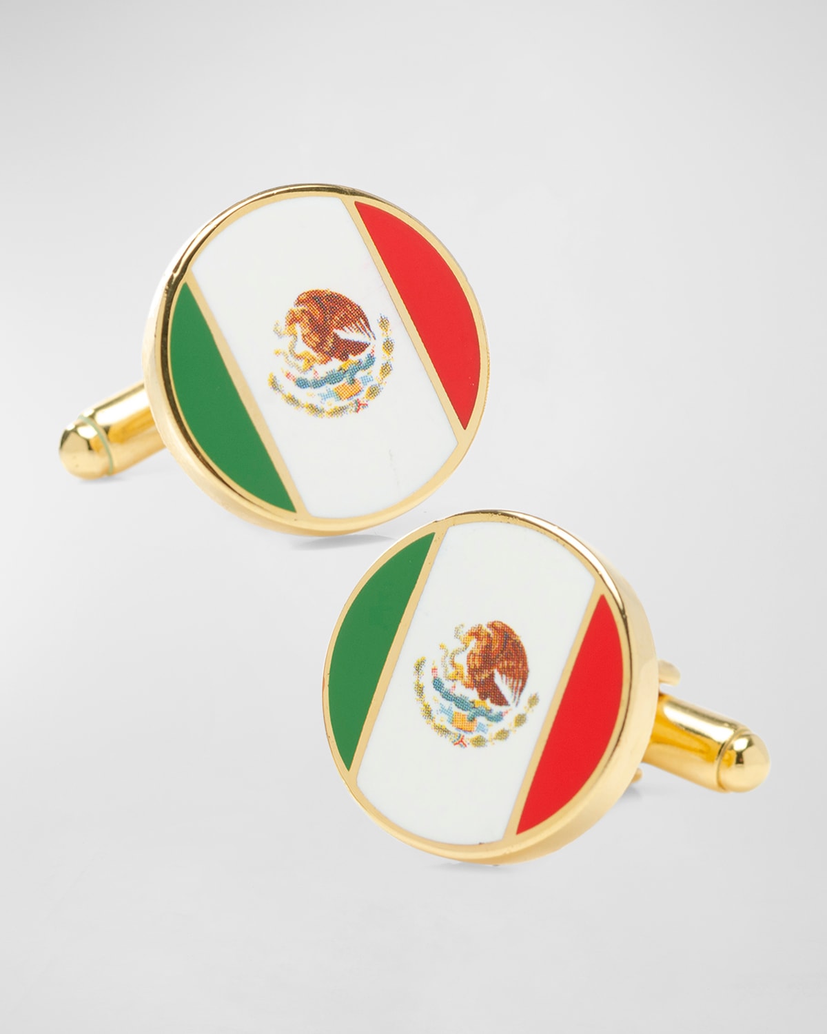 Men's Mexico Flag Round Cufflinks