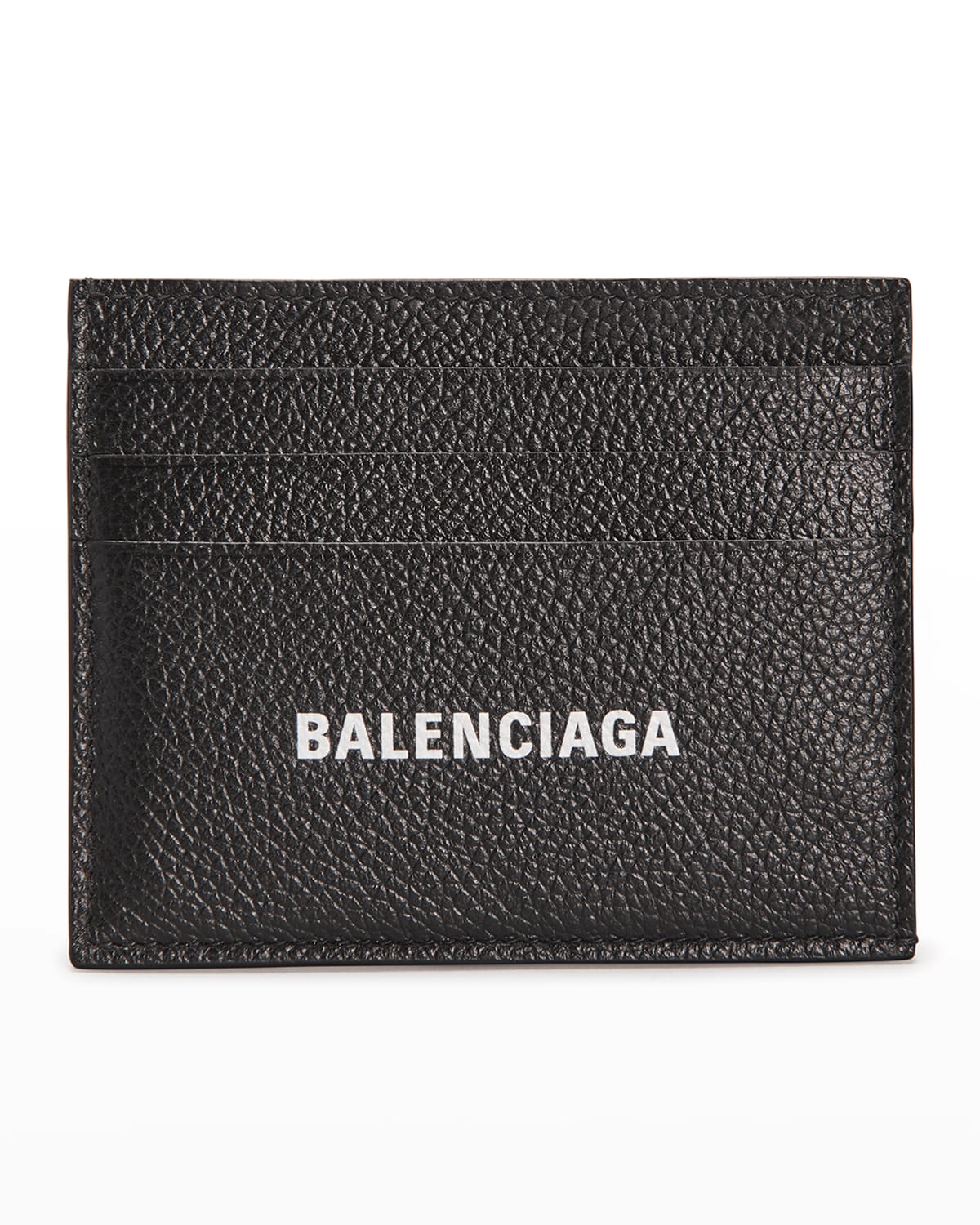 Balenciaga Men's Calfskin Cash Card Holder In Noir/ecru