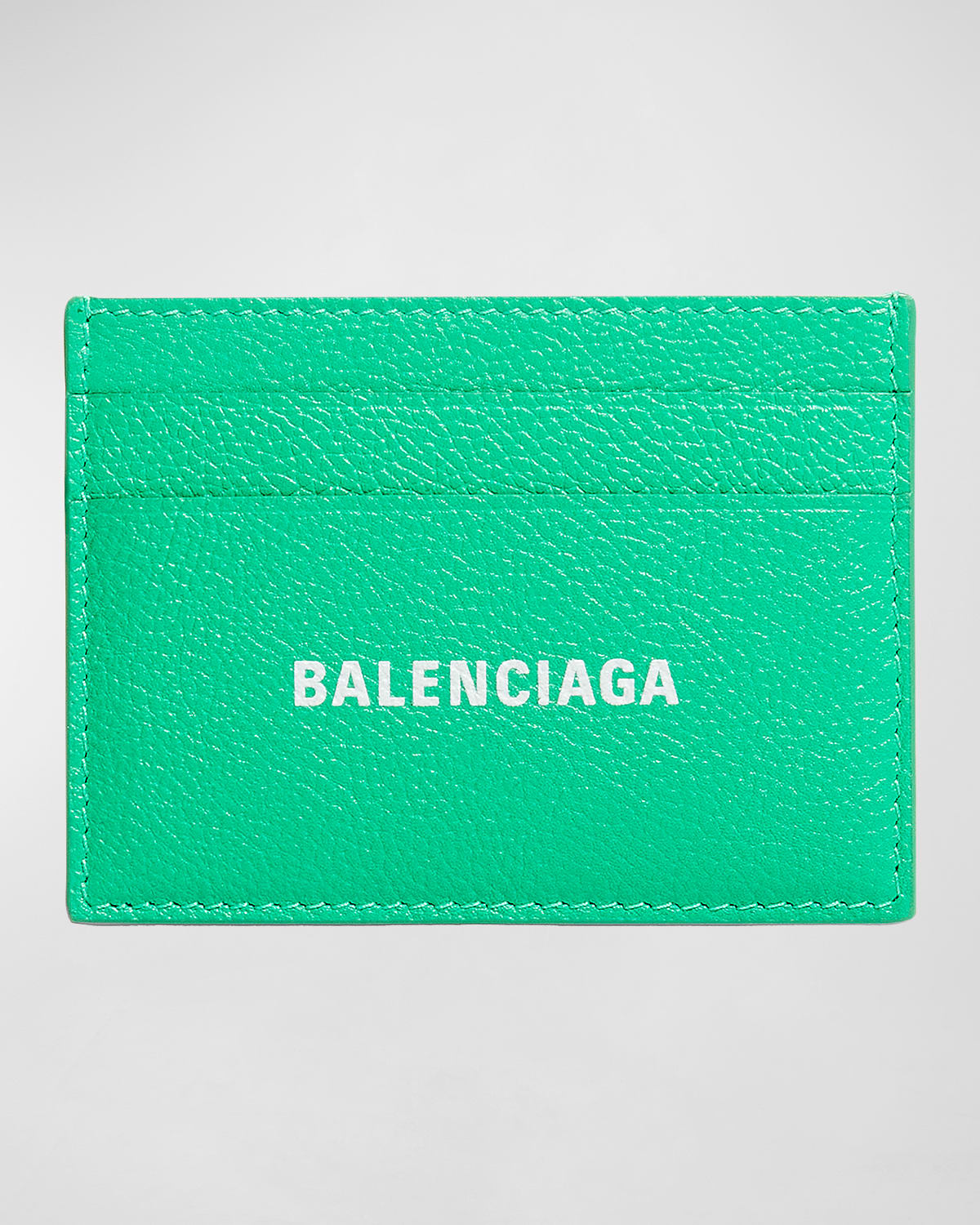 Balenciaga Men's Calfskin Cash Card Holder In Green