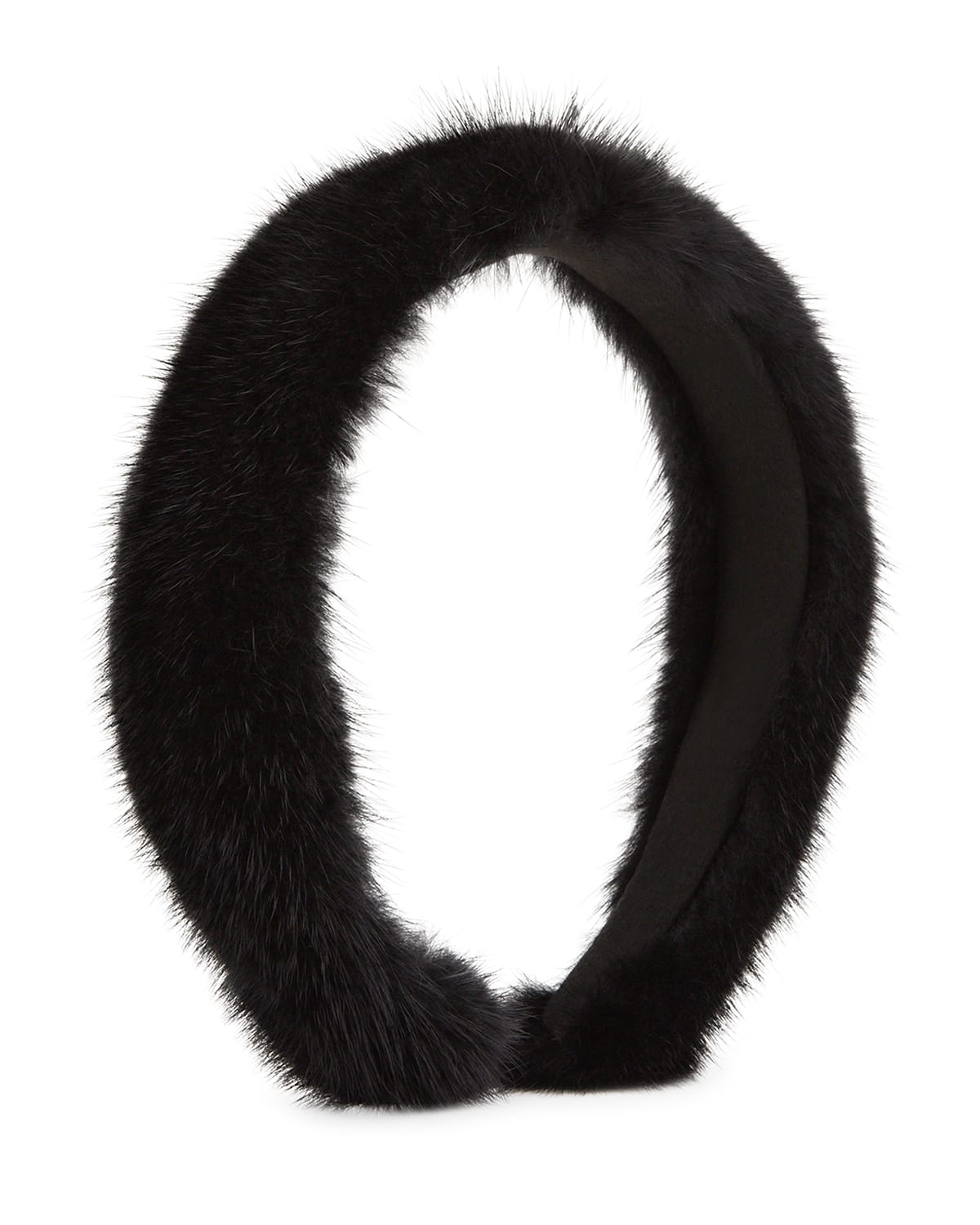 Surell Accessories Mink Fur Hairband In Black