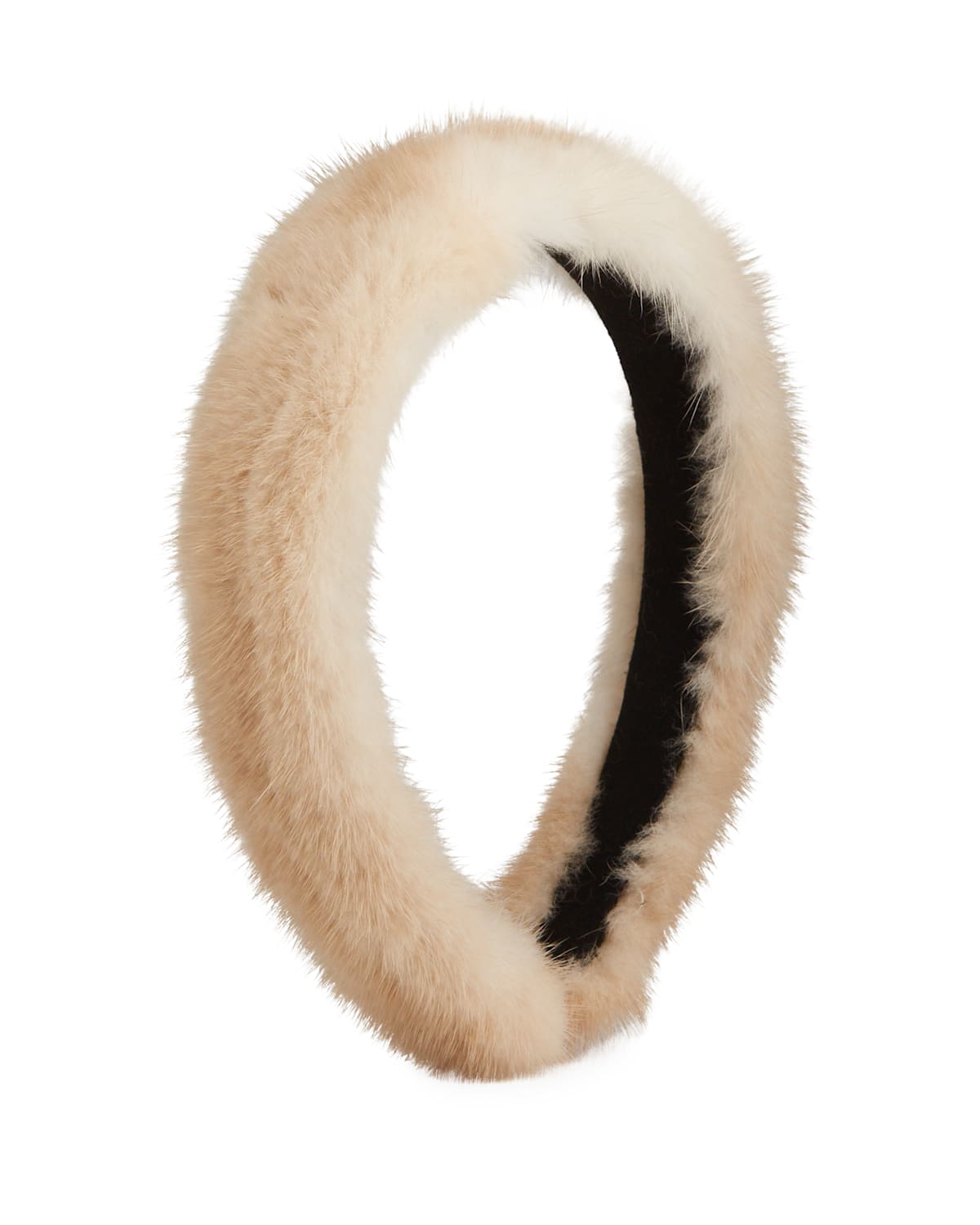 Surell Accessories Mink Fur Hairband In Beige