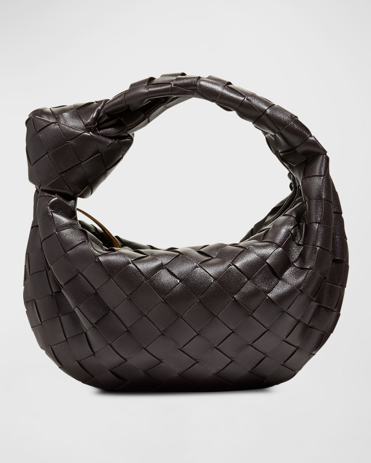 Bottega Veneta Jodie Mini Intrecciato Knot Hobo Bag In 2127 Fondant-gold