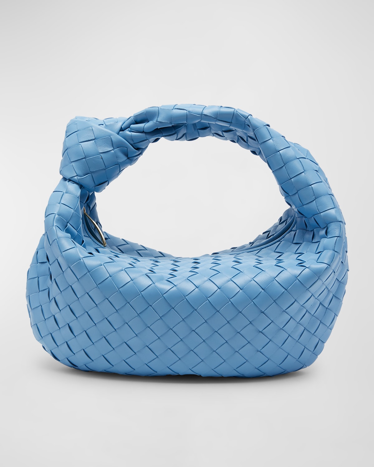 Bottega Veneta Jodie Mini Intrecciato Knot Hobo Bag In Windswept-gold