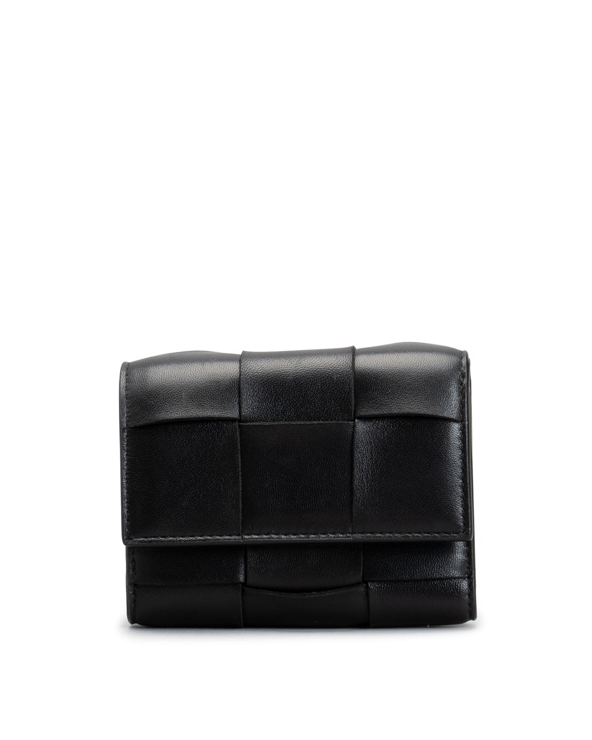 Bottega Veneta Intrecciato Woven Trifold Leather Wallet