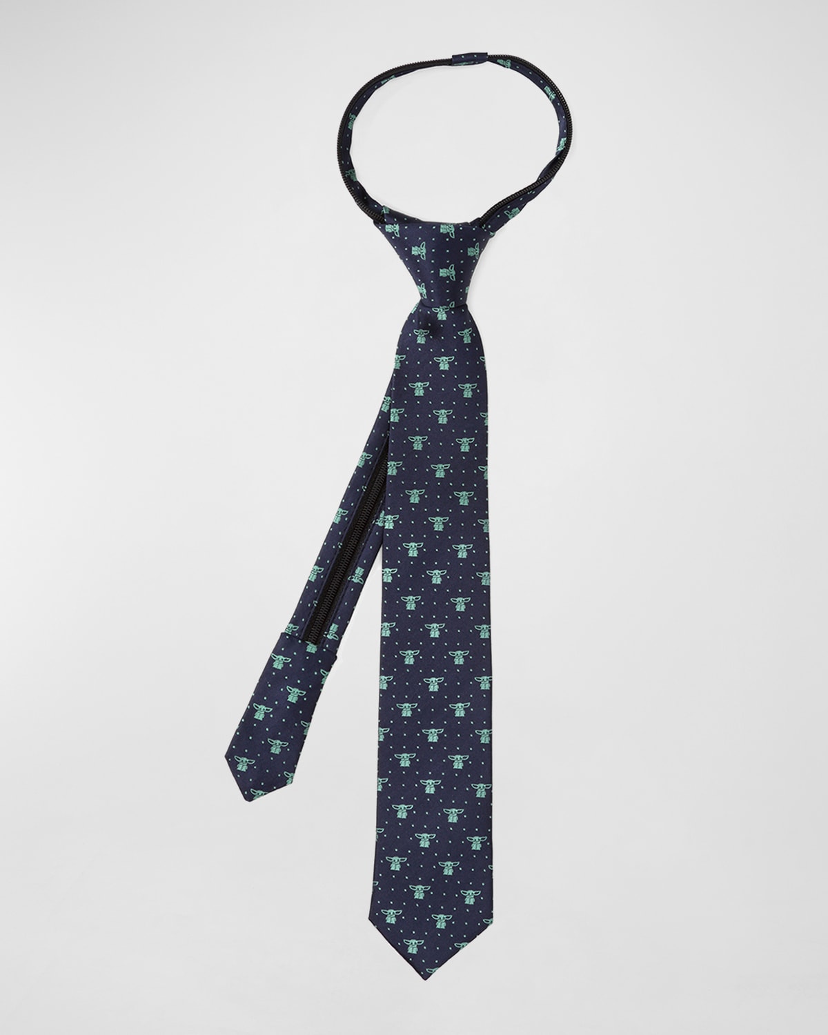 Boy's The Mandalorian's The Child Dotted Silk Zipper Tie