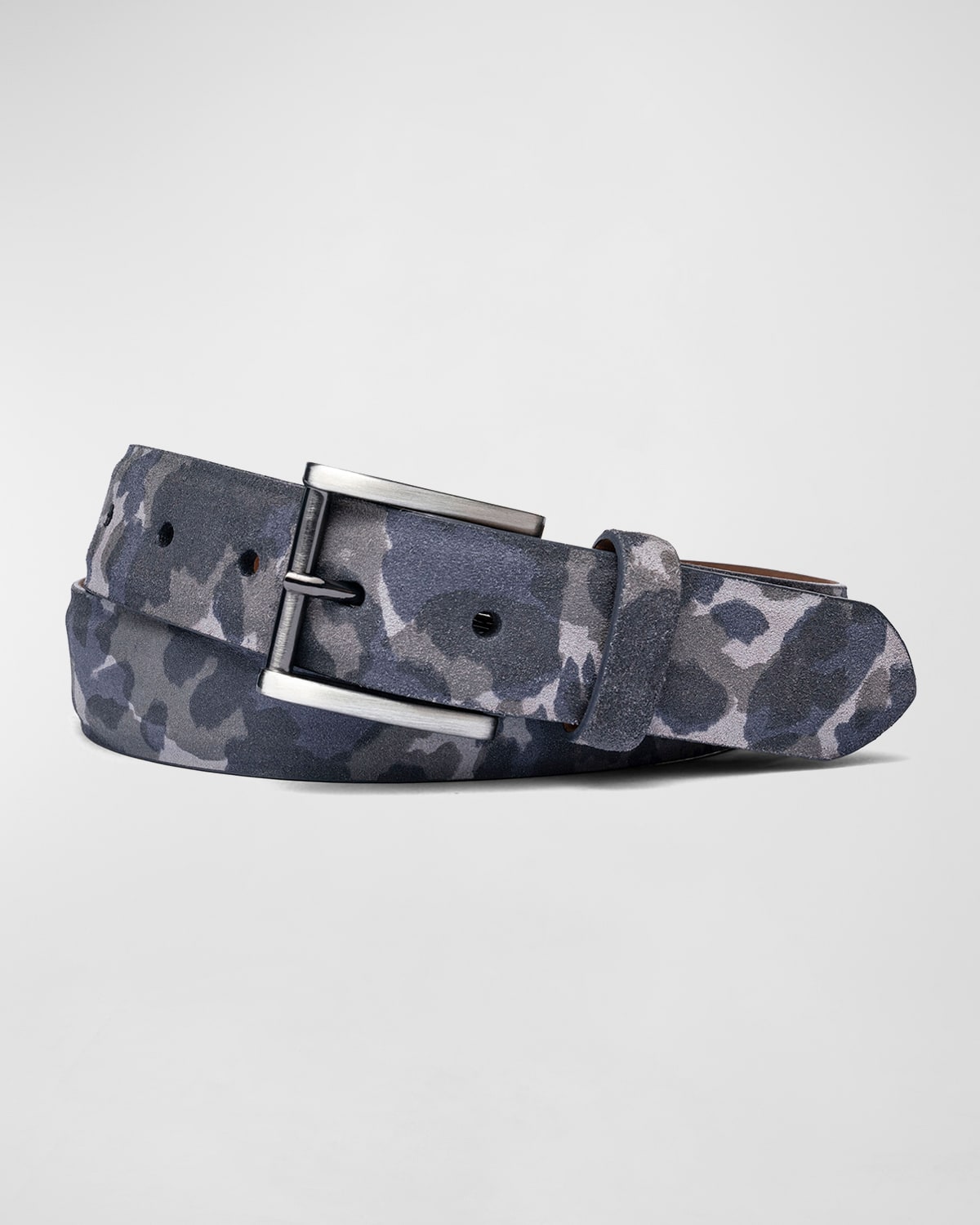 Men's Camo-Print Suede Belt