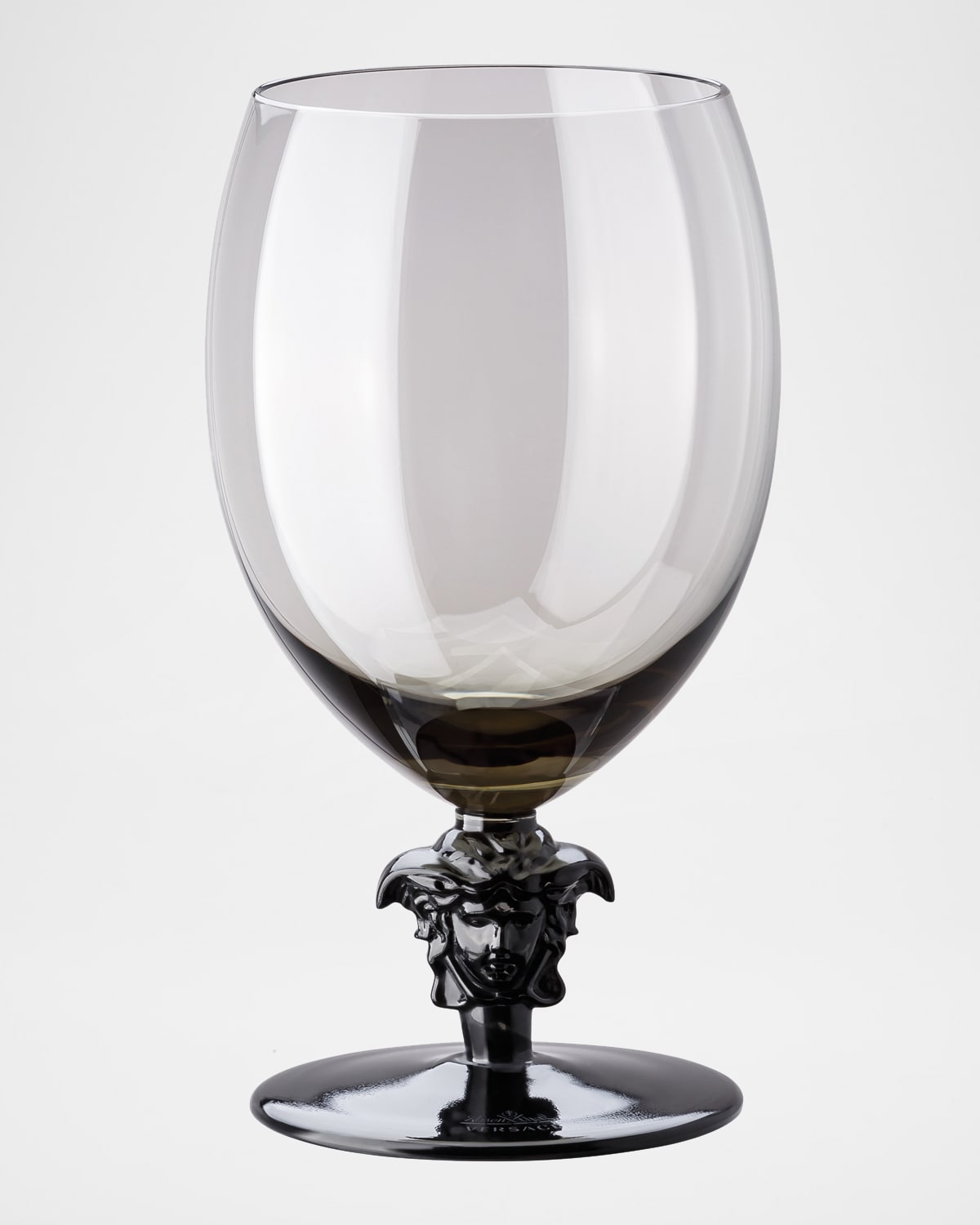Versace Medusa Lumiere Short Stem Haze Water Goblets, Set Of 2 In Smoke