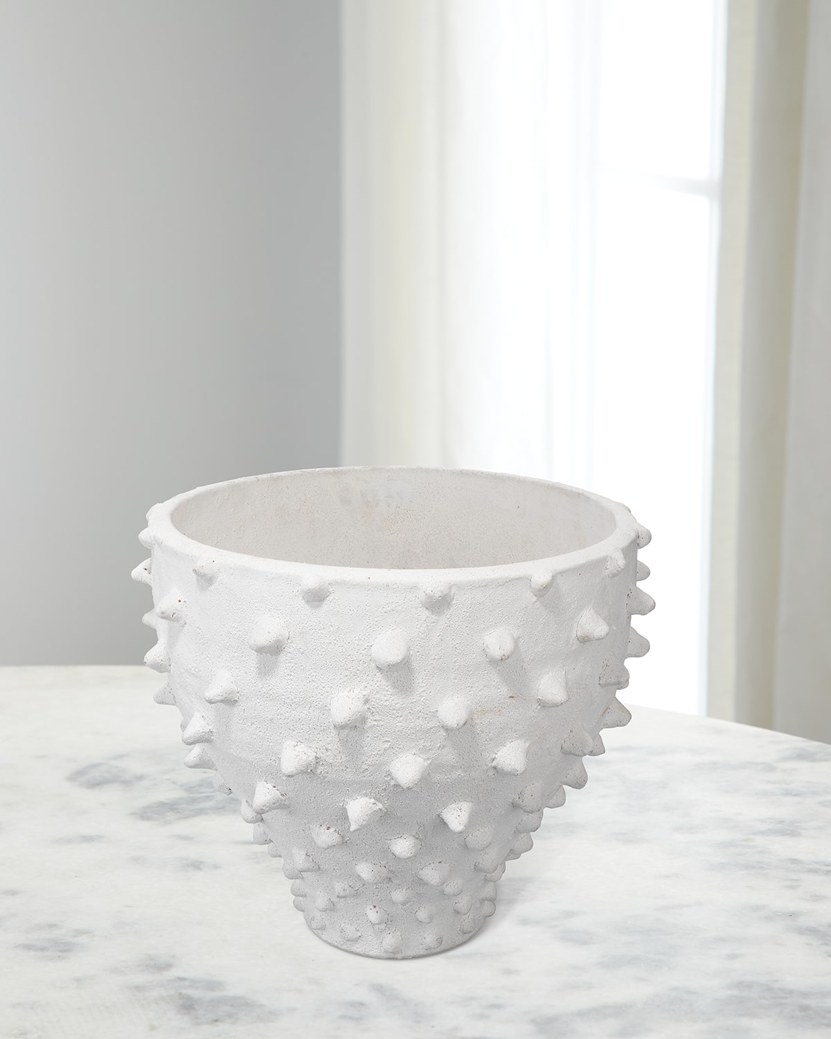 Shop Jamie Young Spike Vase In Textured Matte White