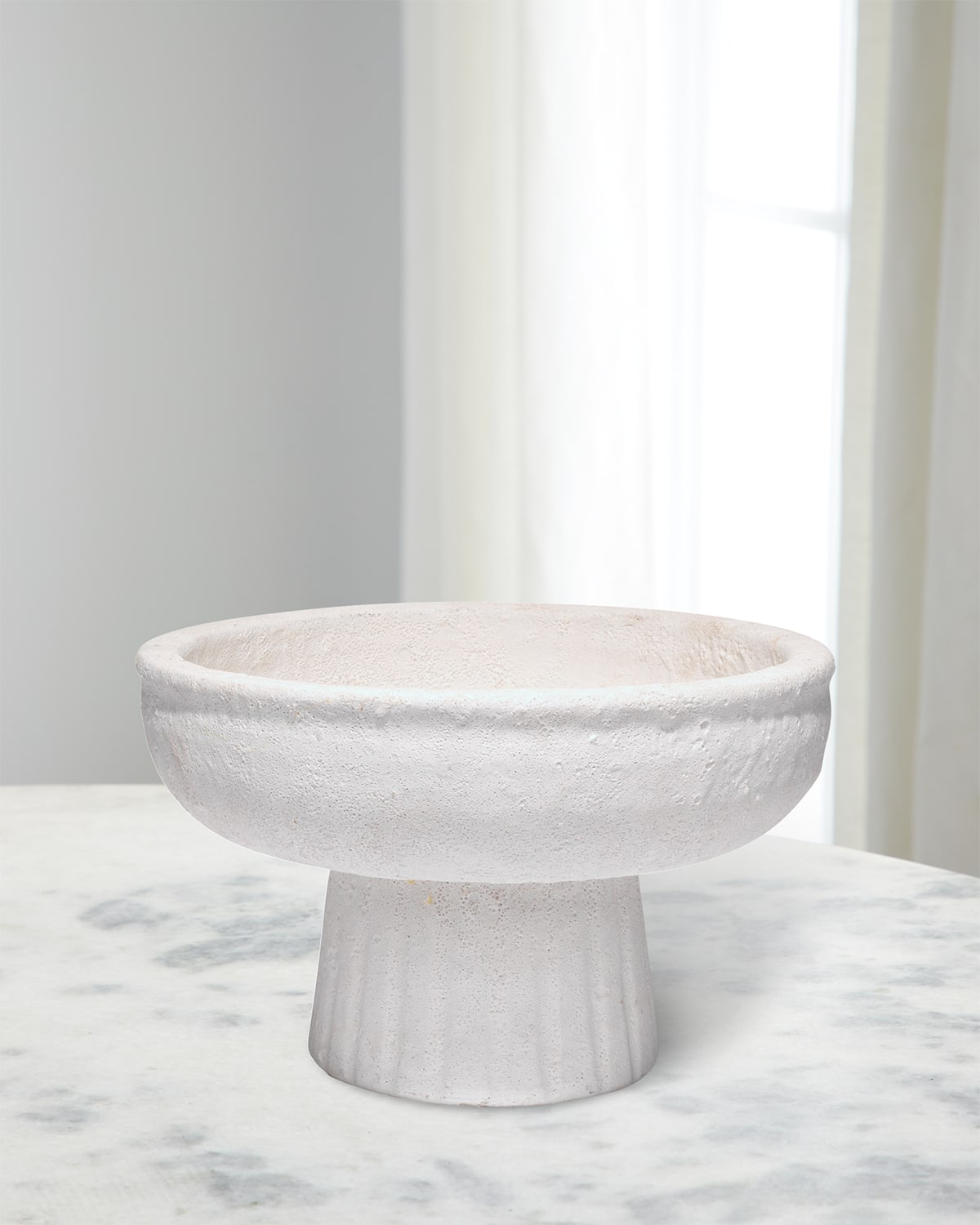 Jamie Young Aegean Pedestal Bowl - Small In White